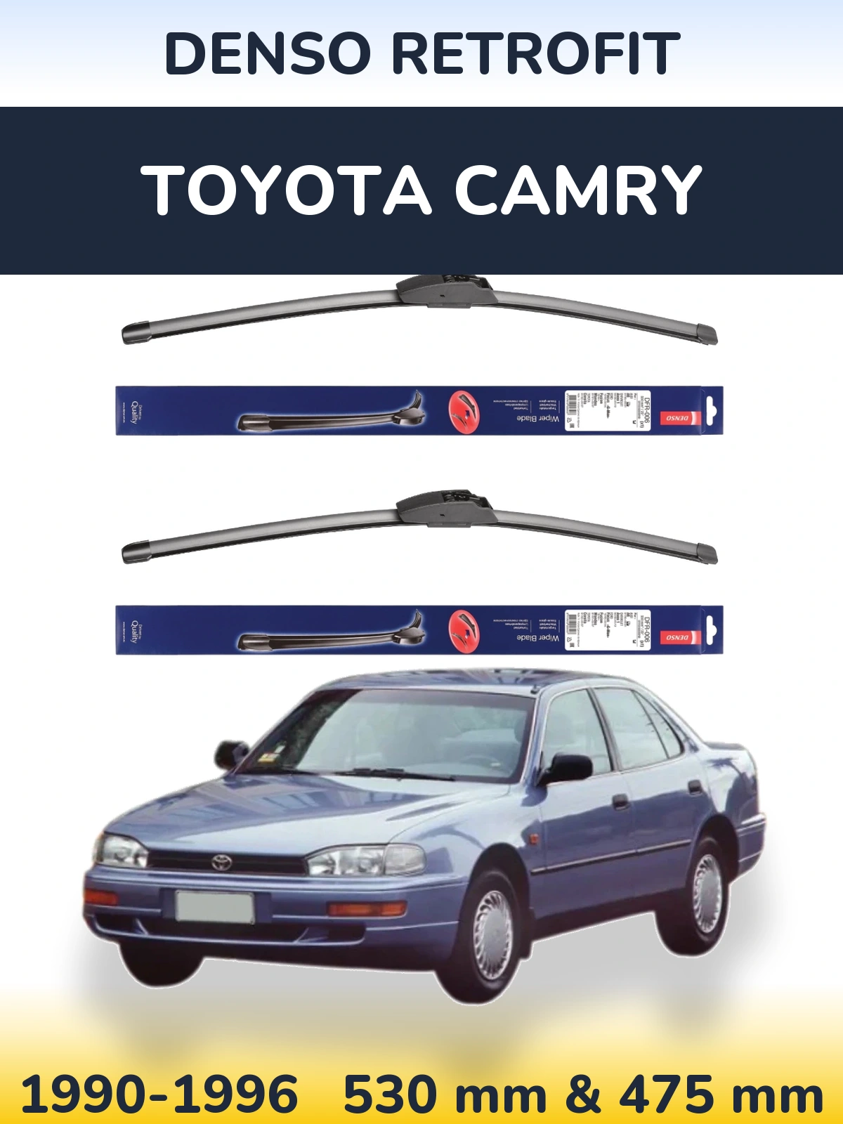 Komplet przednich wycieraczek Denso Retrofit 530 & 475 mm do Toyota Camry 1990-1996
