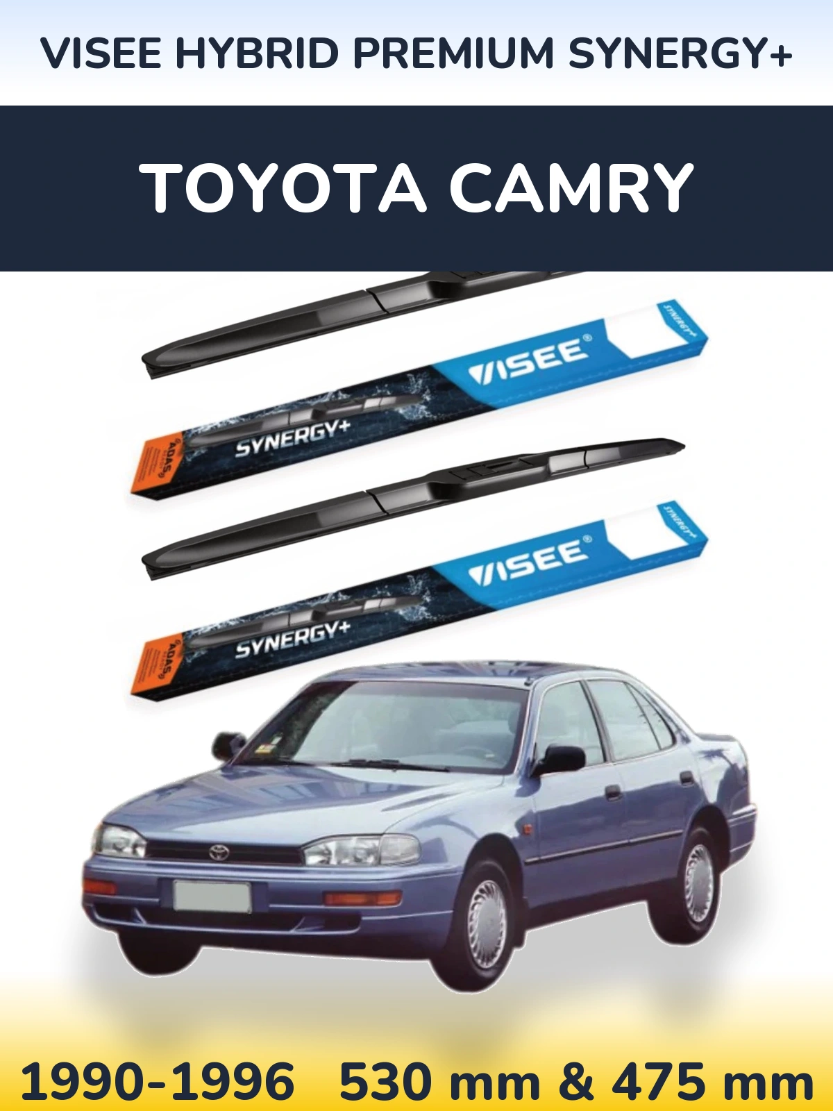 Komplet przednich wycieraczek VISEE HYBRID PREMIUM SYNERGY+ 530 & 475 mm do Toyota Camry 1990-1996