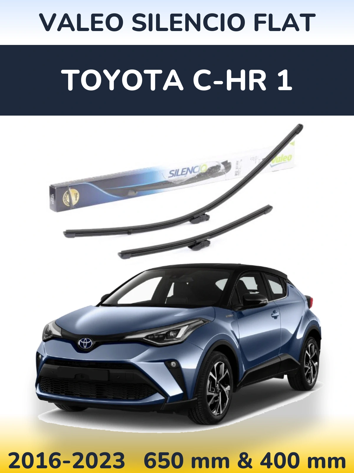 Комплект передних дворников Valeo Silencio Flat 650 & 400 мм для Toyota C-HR 1 2016-2023
