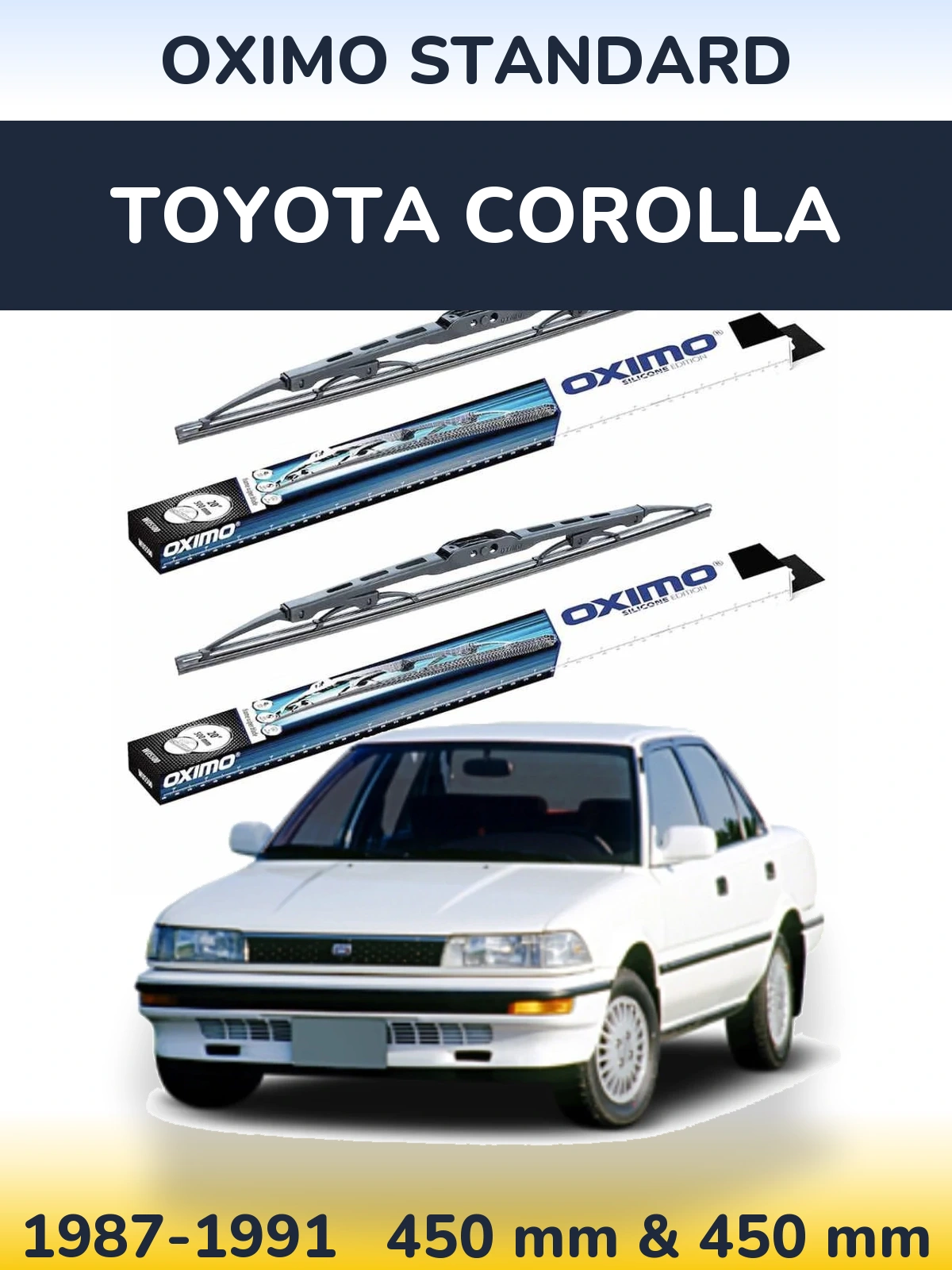 Komplet przednich wycieraczek Oximo Standard 450 & 450 mm do Toyota Corolla 1987-1991