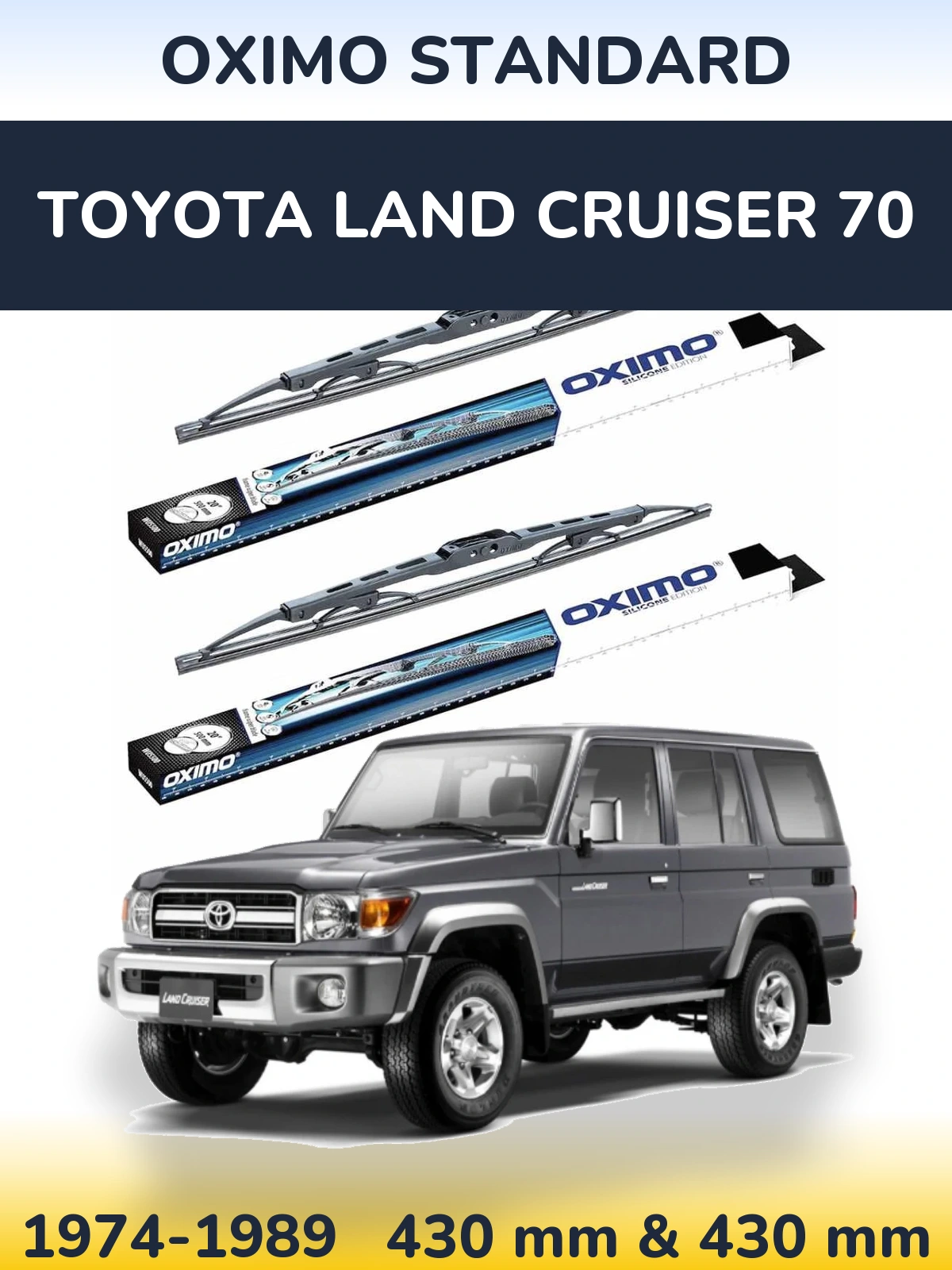 Komplet przednich wycieraczek Oximo Standard 425 & 425 mm do Toyota Land Cruiser 70 1974-1989