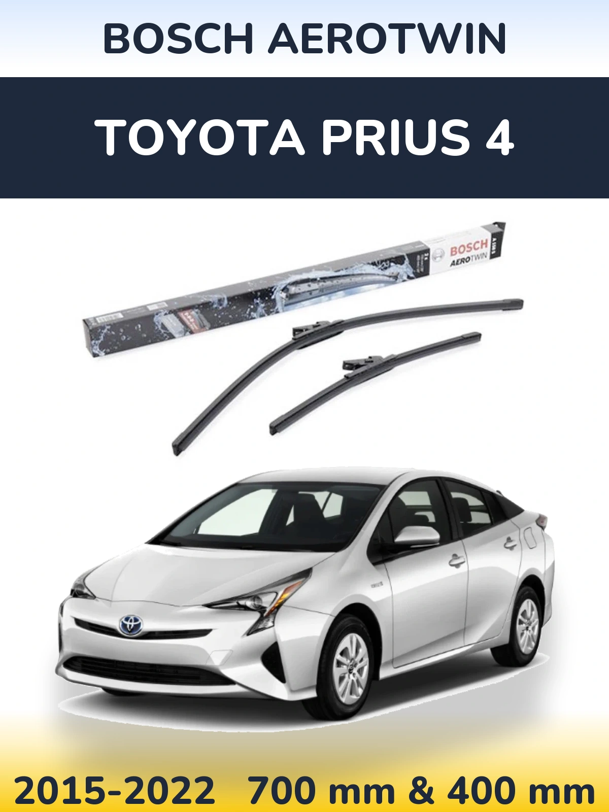 Komplet przednich wycieraczek BOSCH AeroTwin 700 & 400 mm do Toyota Prius 4 2015-2022