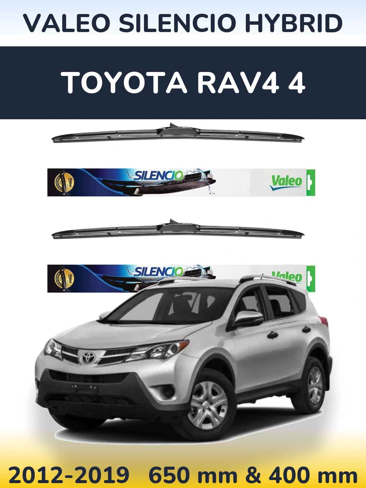 Комплект передних дворников Valeo Silencio Hybrid 650 & 400 мм для Toyota RAV4 4 2012-2019