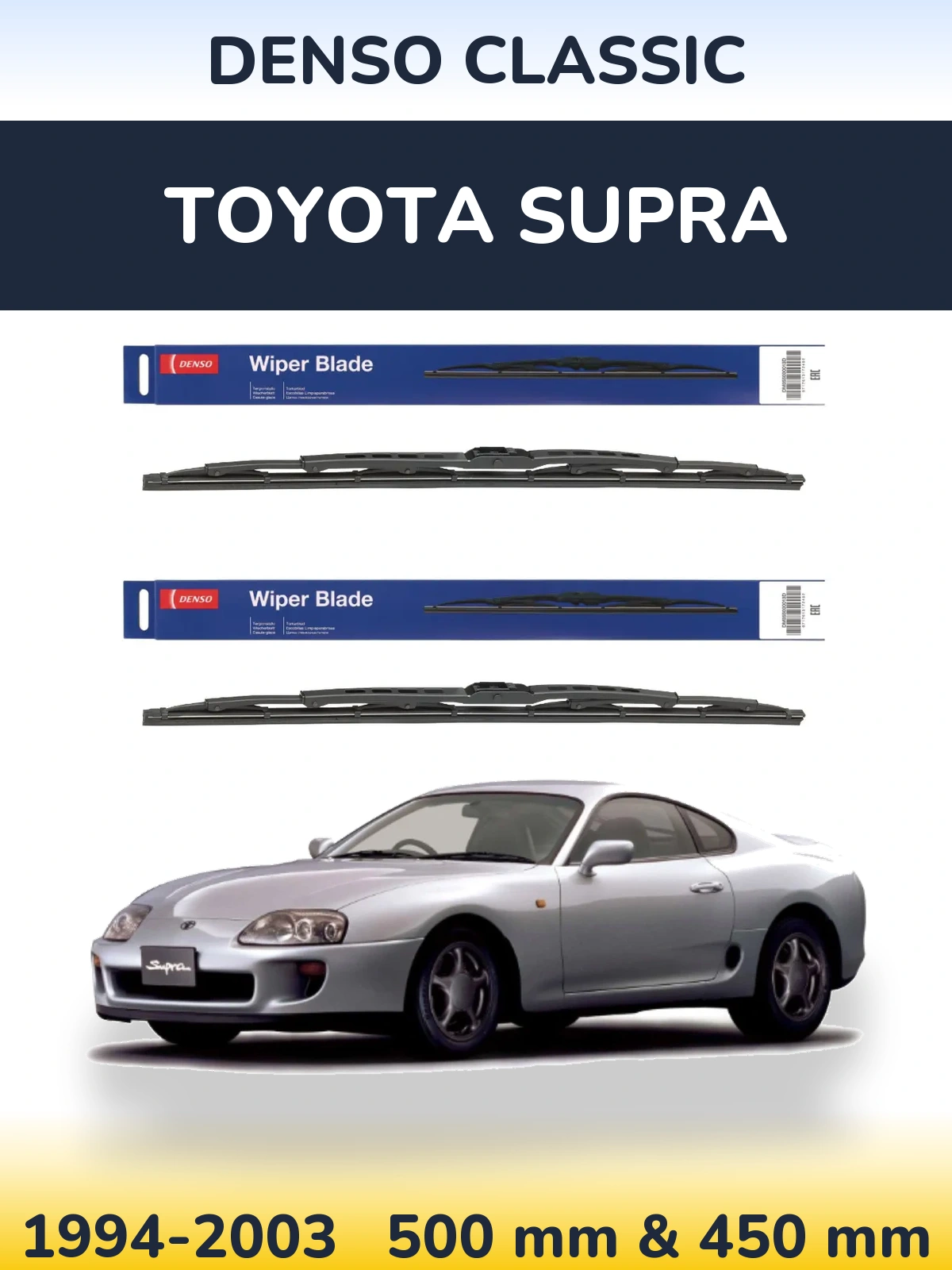 Komplet przednich wycieraczek Denso Classic 500 & 450 mm do Toyota Supra 1994-2003