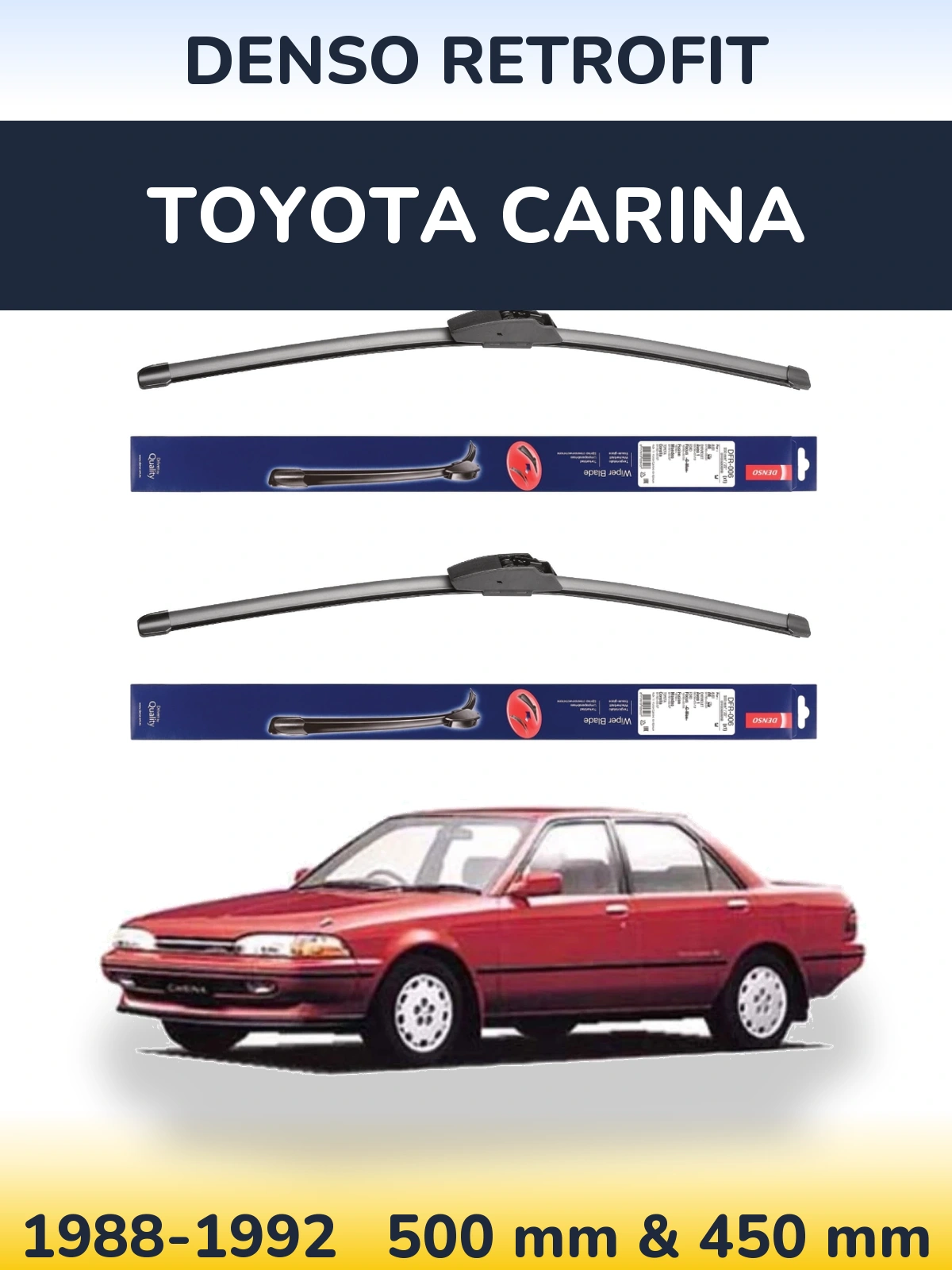 Комплект передних дворников Denso Retrofit 500 & 450 мм для Toyota Carina 1988-1992