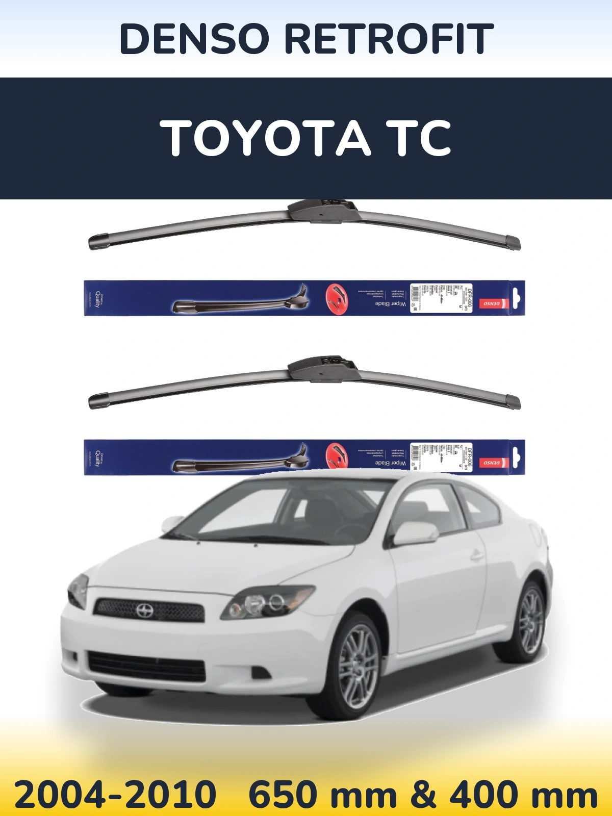 Комплект передних дворников Denso Retrofit 650 & 400 мм для Toyota tC 2004-2010