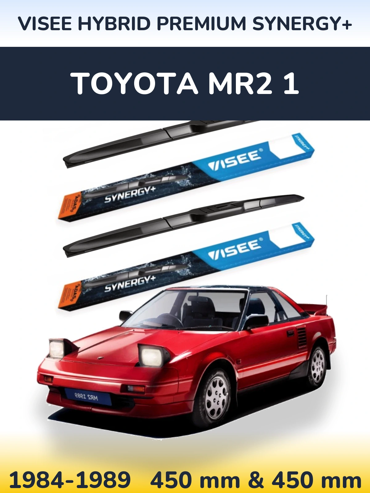 Комплект передних дворников VISEE HYBRID PREMIUM SYNERGY+ 450 & 450 мм для Toyota MR2 1 1984-1989