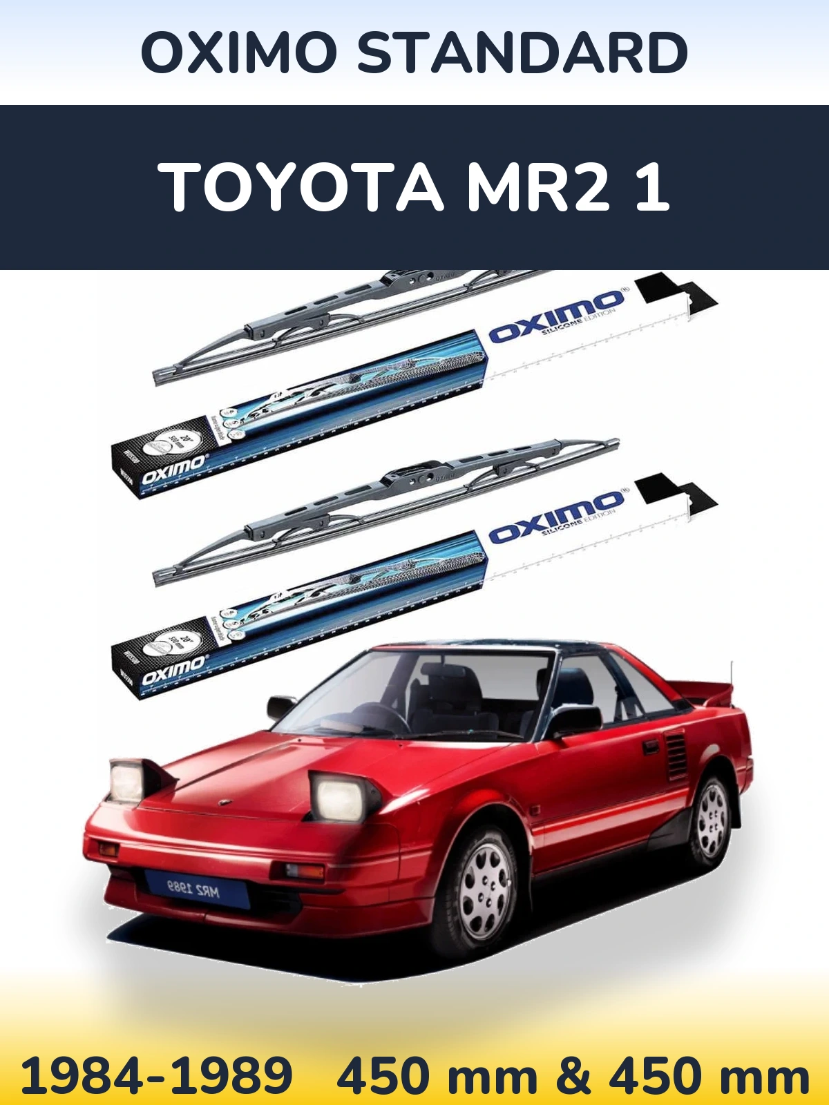 Комплект передних дворников Oximo Standard 450 & 450 мм для Toyota MR2 1 1984-1989