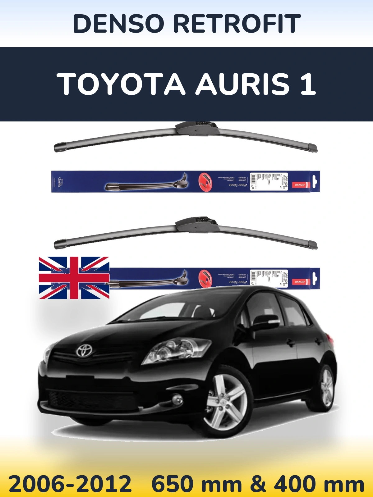 Комплект передних дворников Denso Retrofit 650 & 400 мм для Toyota Auris 1 2006-2012