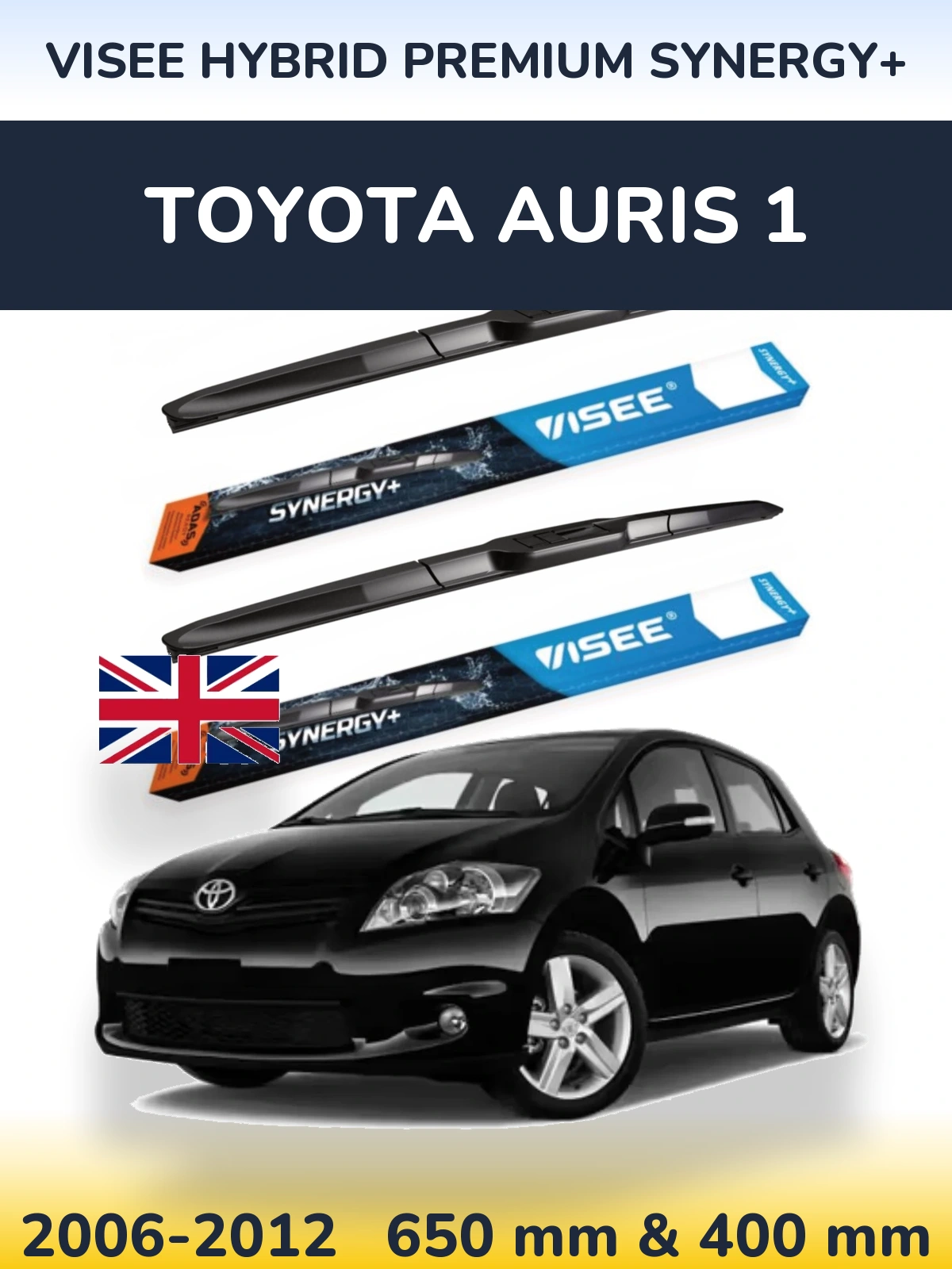 Комплект передних дворников VISEE HYBRID PREMIUM SYNERGY+ 650 & 400 мм для Toyota Auris 1 2006-2012