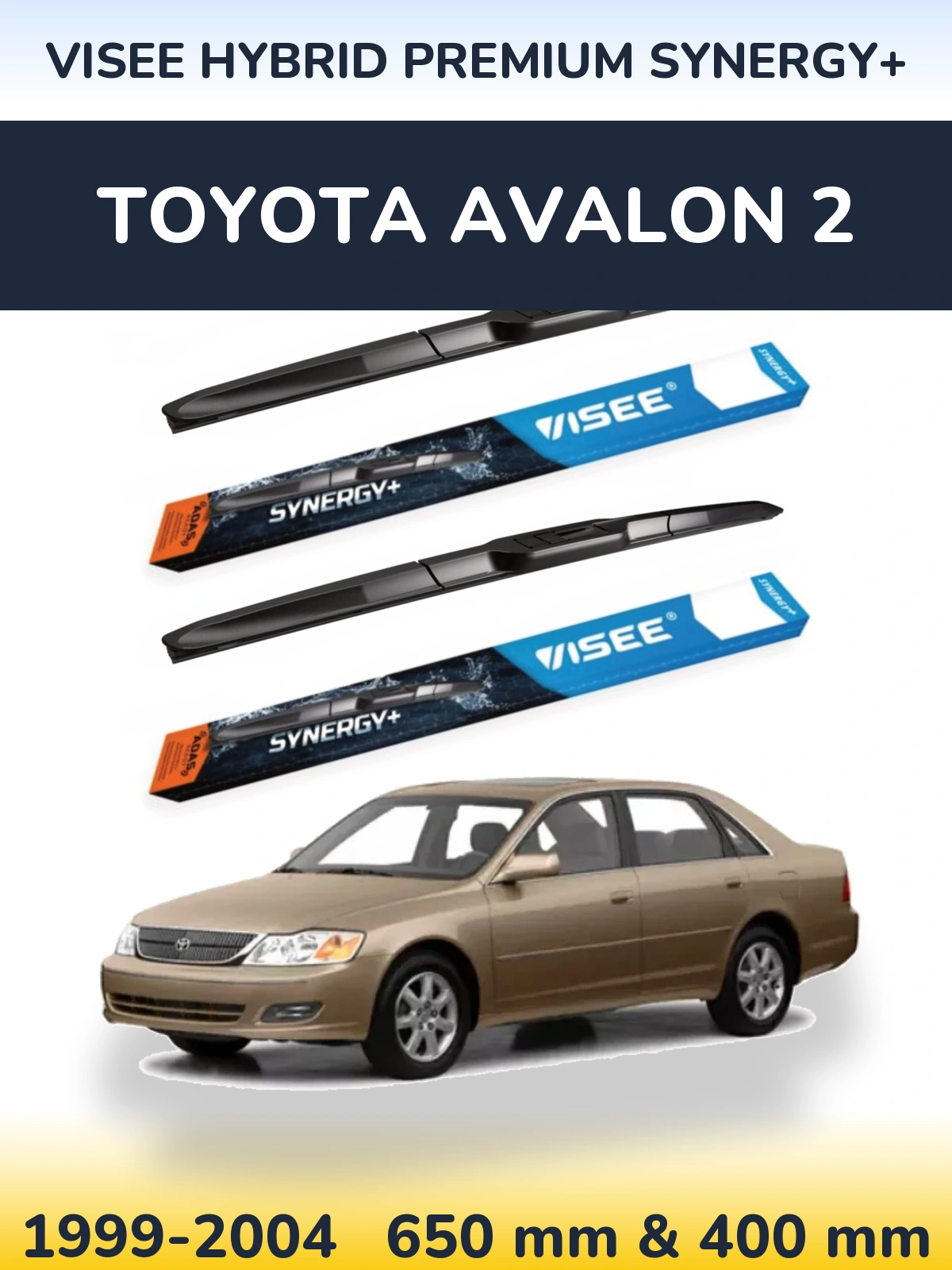 Комплект передних дворников VISEE HYBRID PREMIUM SYNERGY+ 650 & 400 мм для Toyota Avalon 2 1999-2004