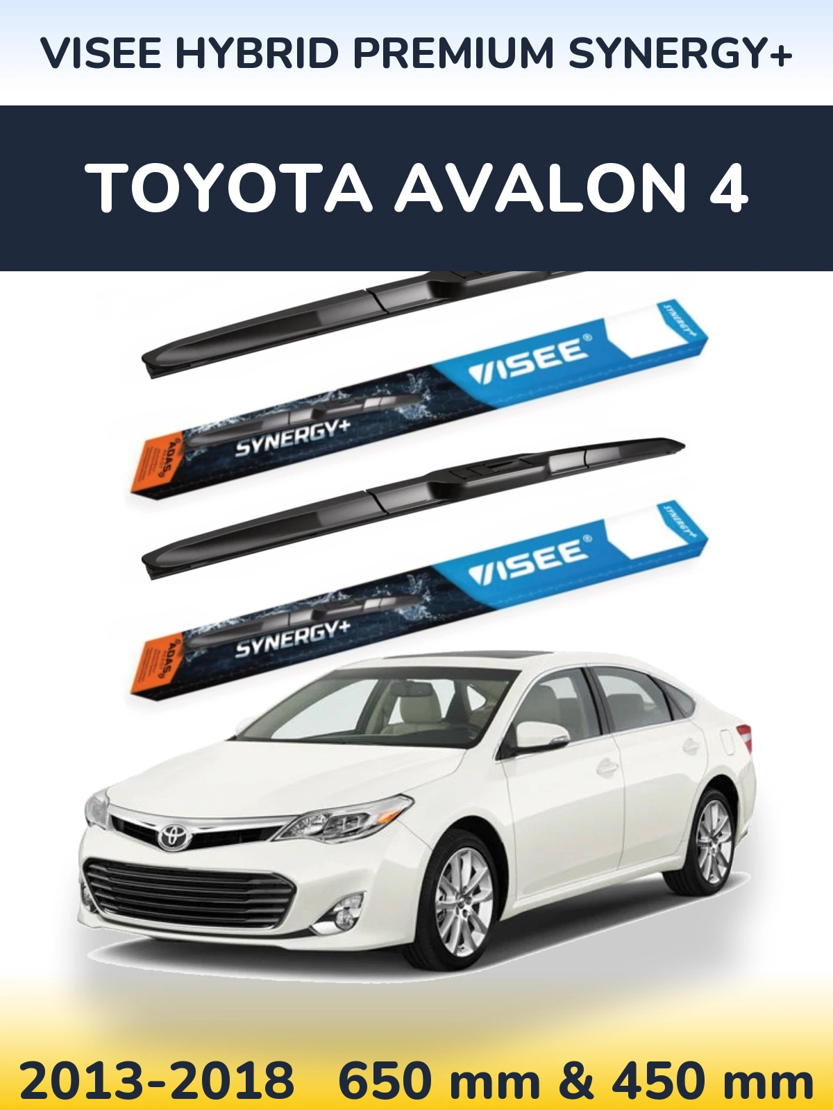 Komplet przednich wycieraczek VISEE HYBRID PREMIUM SYNERGY+ 650 & 450 mm do Toyota Avalon 4 2013-2018