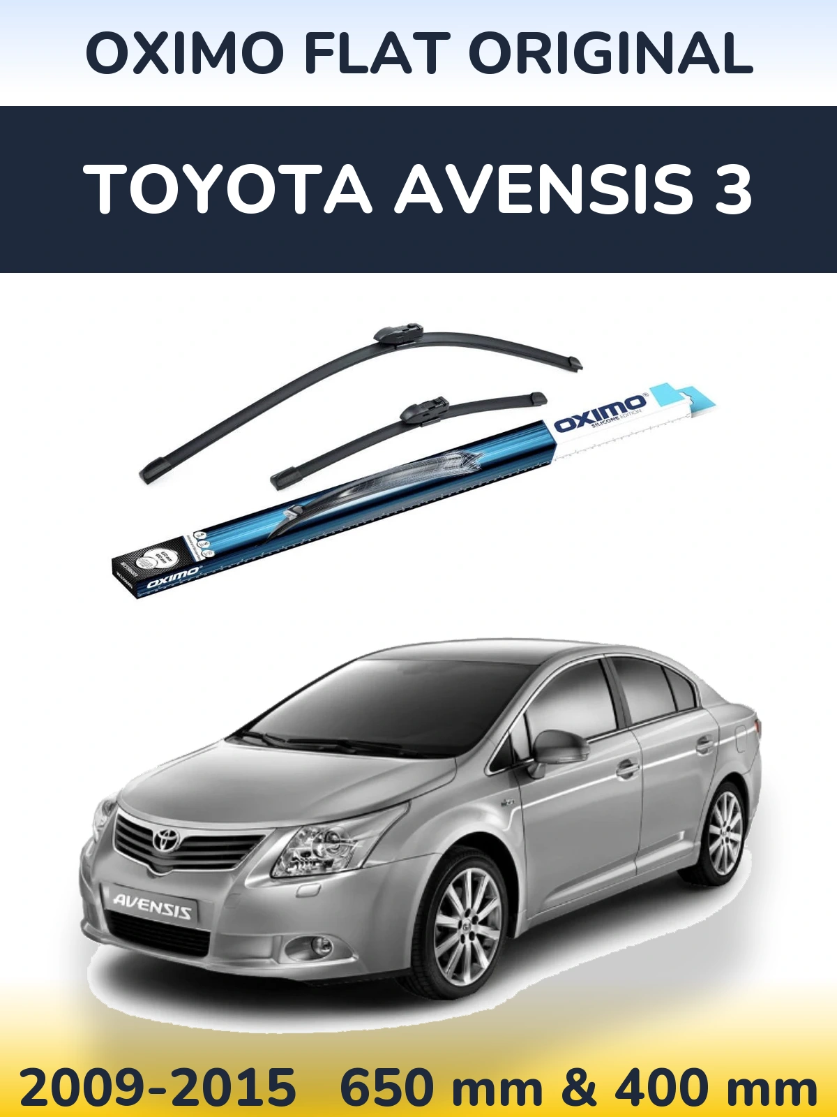 Front wiper blade set Oximo Flat Original 650 & 400 mm for Toyota Avensis 3 2009-2015