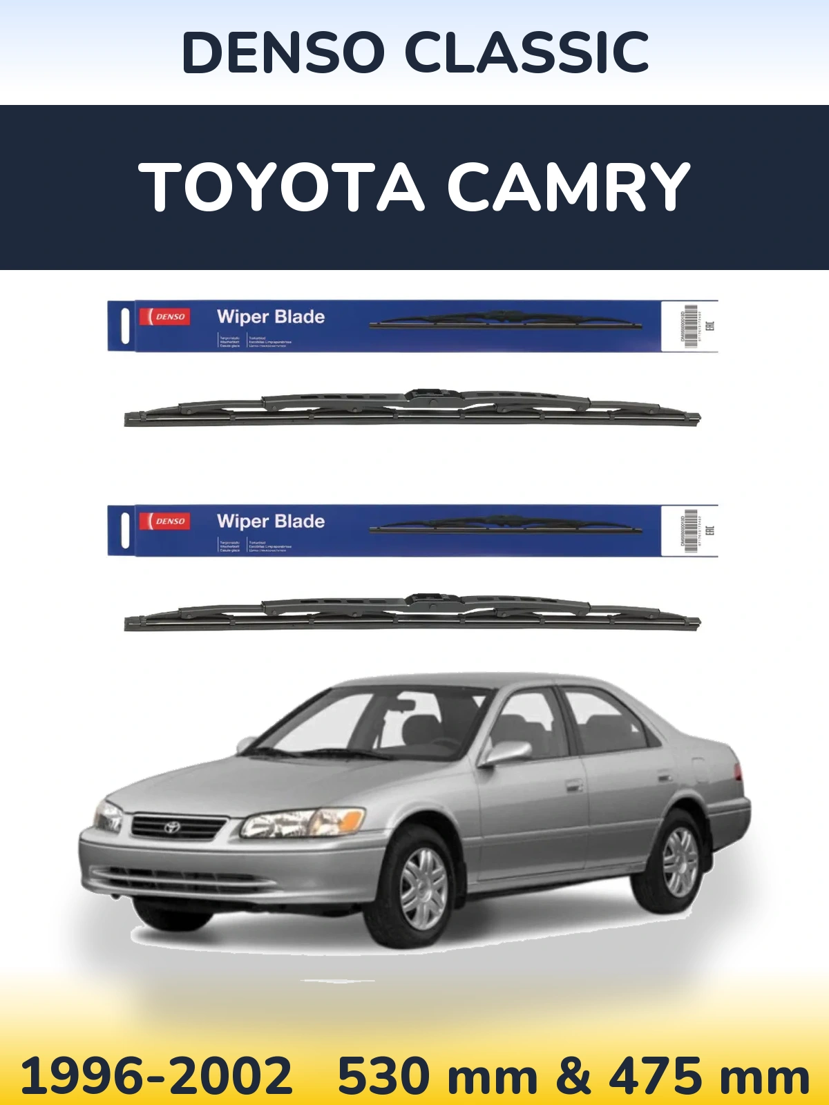 Komplet przednich wycieraczek Denso Classic 530 & 475 mm do Toyota Camry 1996-2002