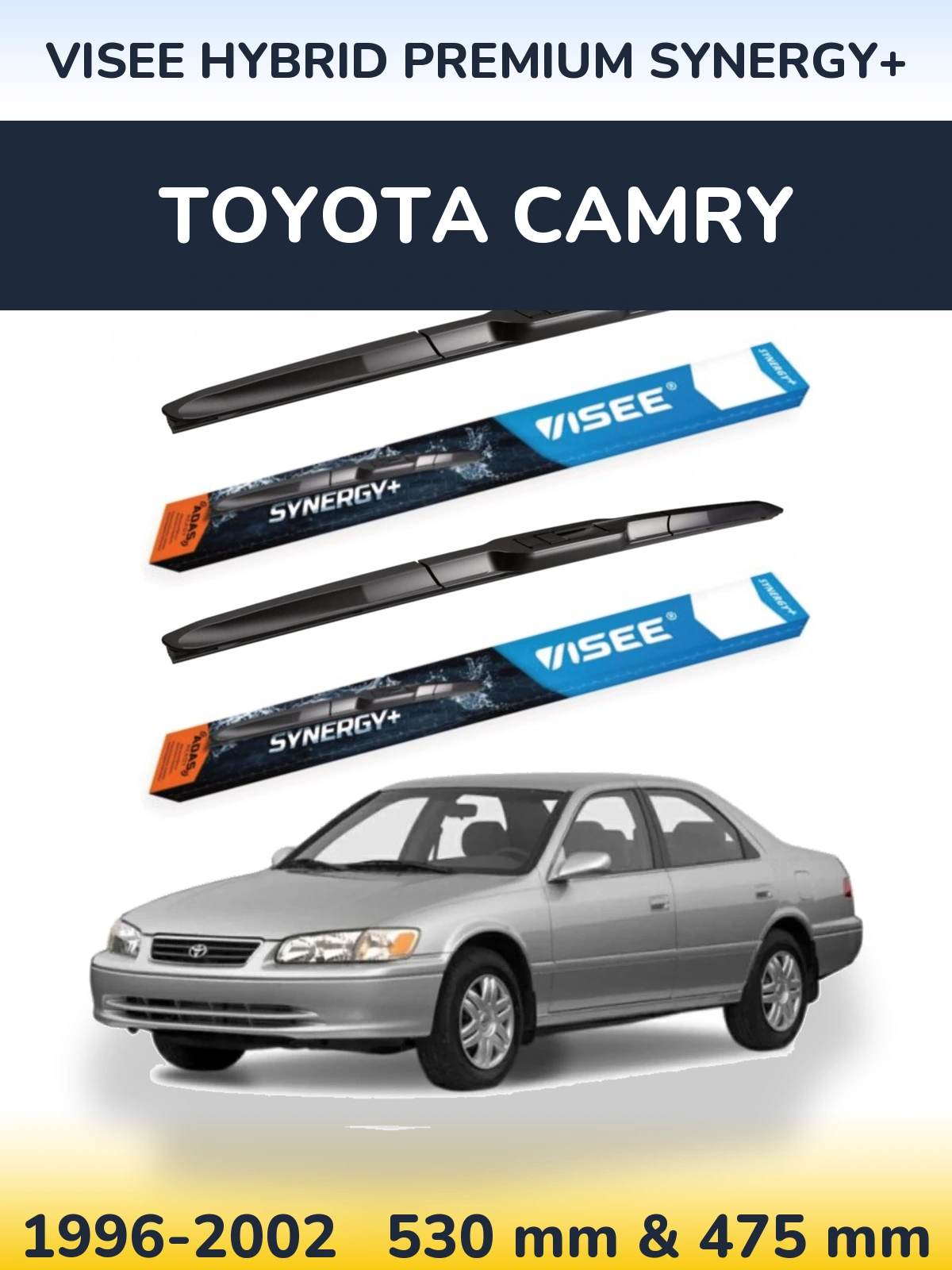 Komplet przednich wycieraczek VISEE HYBRID PREMIUM SYNERGY+ 530 & 475 mm do Toyota Camry 1996-2002