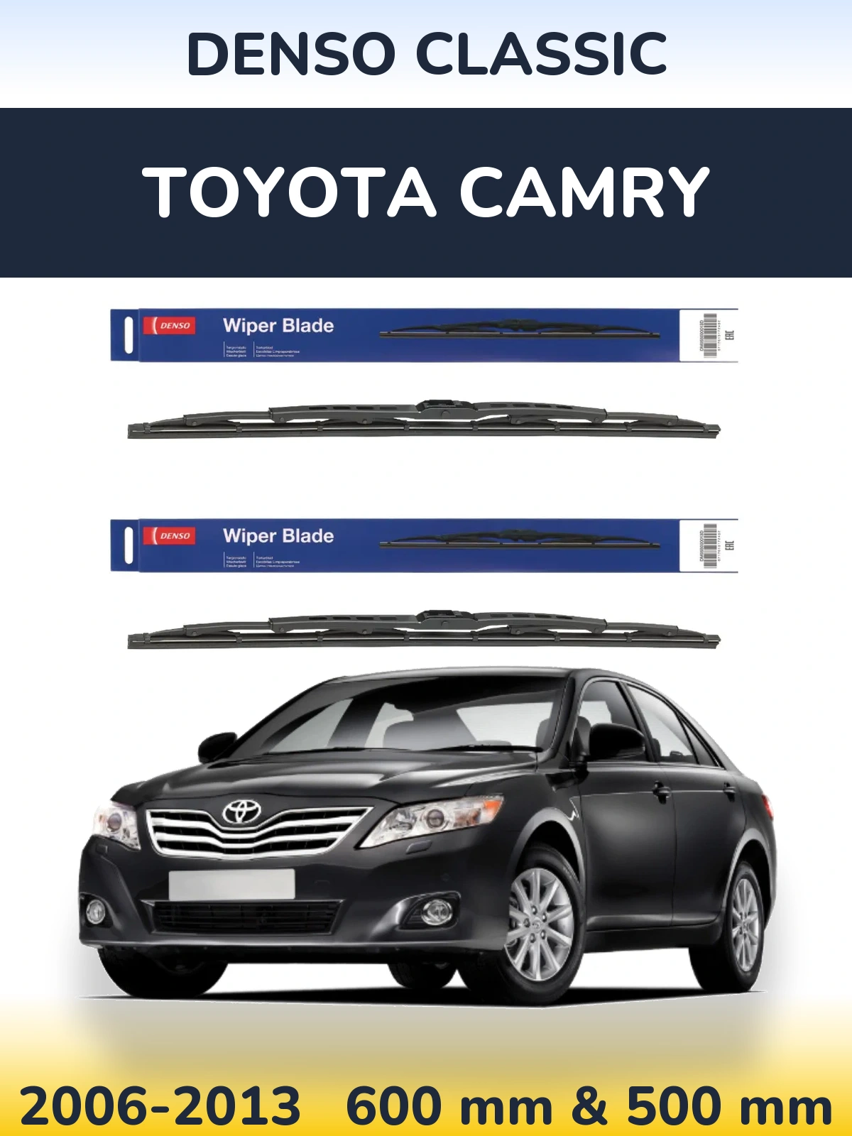 Komplet przednich wycieraczek Denso Classic 600 & 500 mm do Toyota Camry 2006-2013