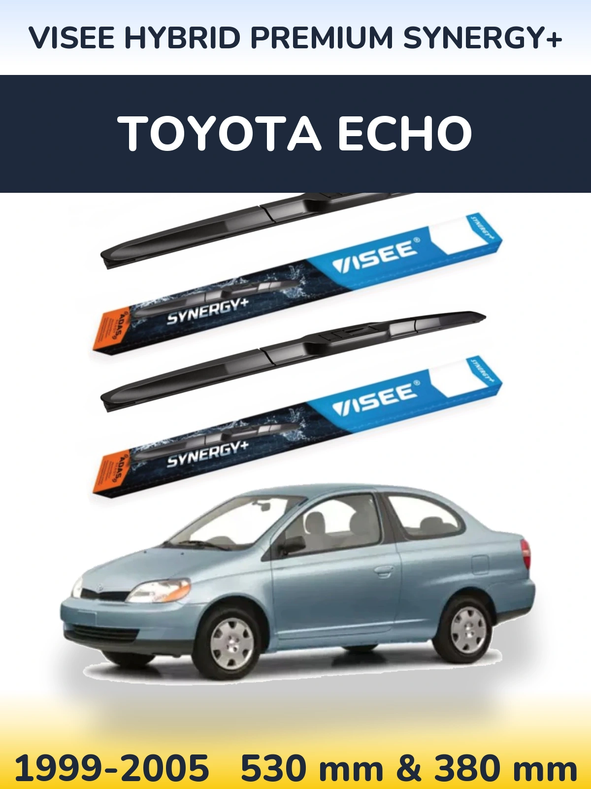 Комплект передних дворников VISEE HYBRID PREMIUM SYNERGY+ 530 & 380 мм для Toyota Echo 1999-2005