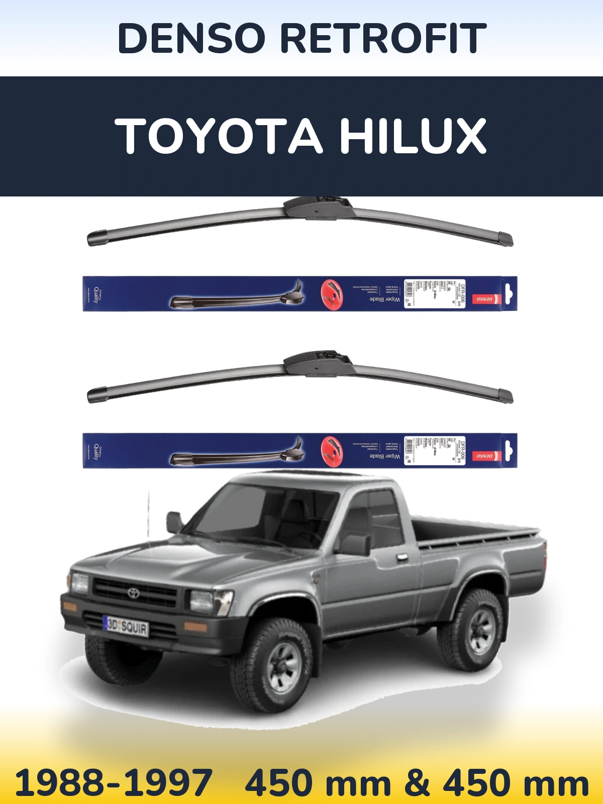 Комплект передних дворников Denso Retrofit 450 & 450 мм для Toyota Hilux 1988-1997