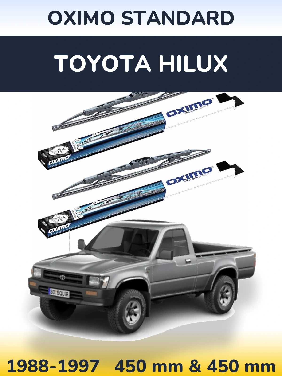 Komplet przednich wycieraczek Oximo Standard 450 & 450 mm do Toyota Hilux 1988-1997