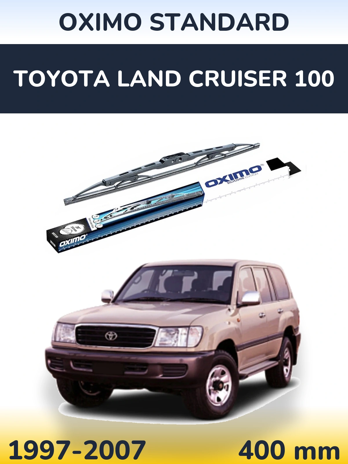 Tylna wycieraczka Oximo Standard 400 mm do Toyota Land Cruiser 100 1997-2007