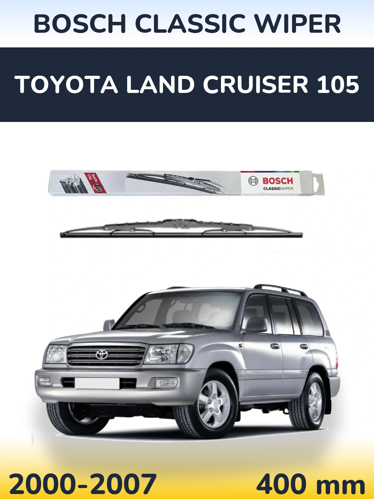 Tylna wycieraczka BOSCH Classic Wiper 400 mm do Toyota Land Cruiser 105 2000-2007