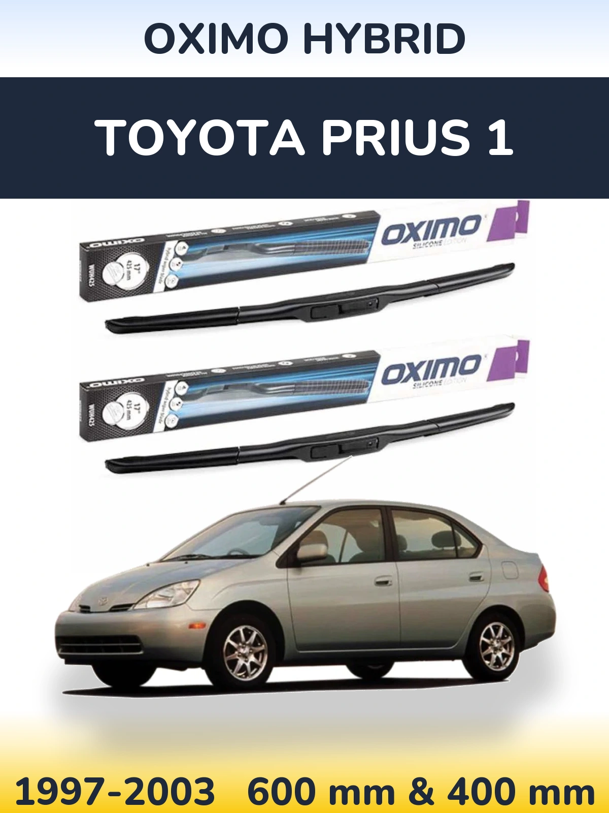 Комплект передних дворников Oximo Hybrid 600 & 400 мм для Toyota Prius 1 1997-2003