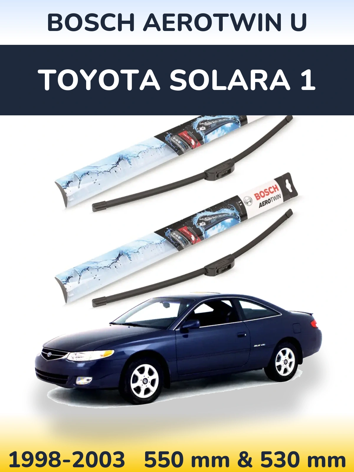 Комплект передних дворников BOSCH AeroTwin U 550 & 530 мм для Toyota Solara 1 1998-2003