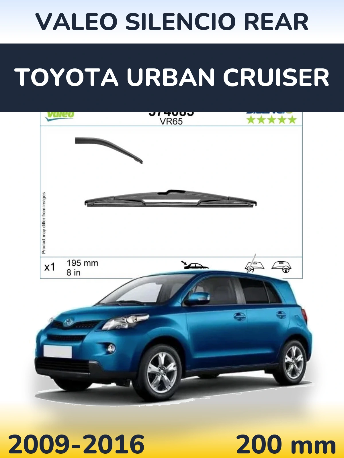 Задний дворник Valeo Silencio Rear 195 мм для Toyota Urban Cruiser 2009-2016