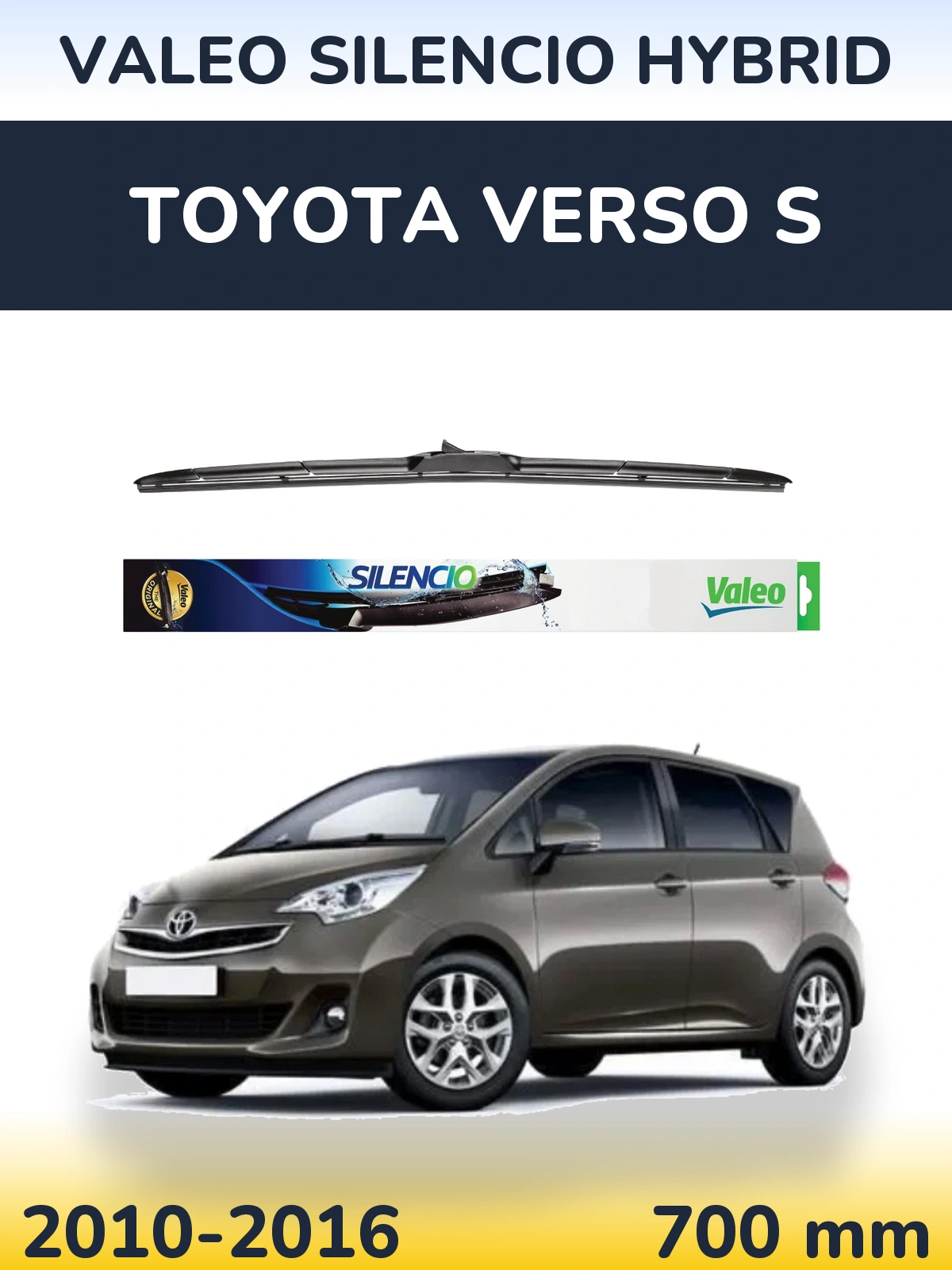 Передний дворник Valeo Silencio Hybrid 700 мм для Toyota Verso S 2010-2016