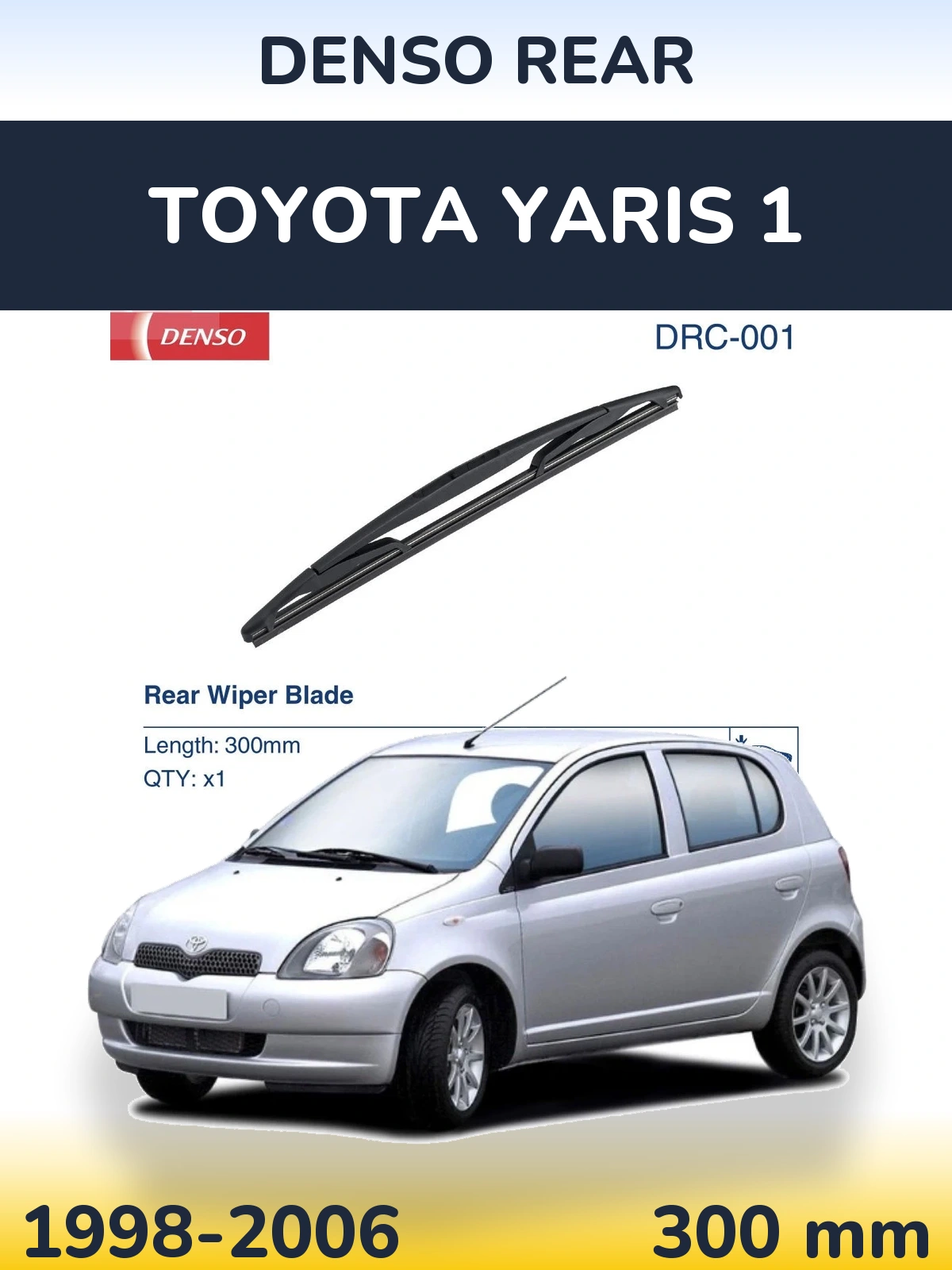 Задний дворник Denso Rear 300 мм для Toyota Yaris 1 1998-2006