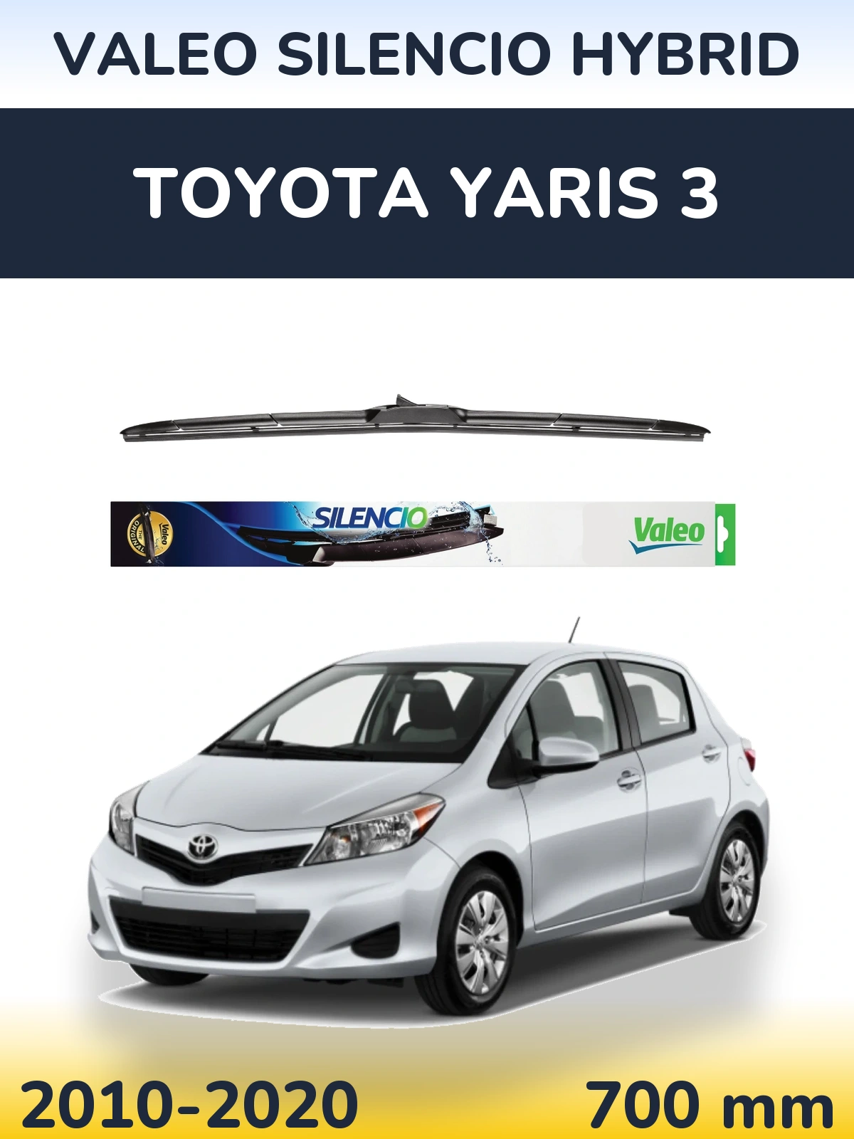 Передня щітка Valeo Silencio Hybrid 700 мм для Toyota Yaris 3 2010-2020