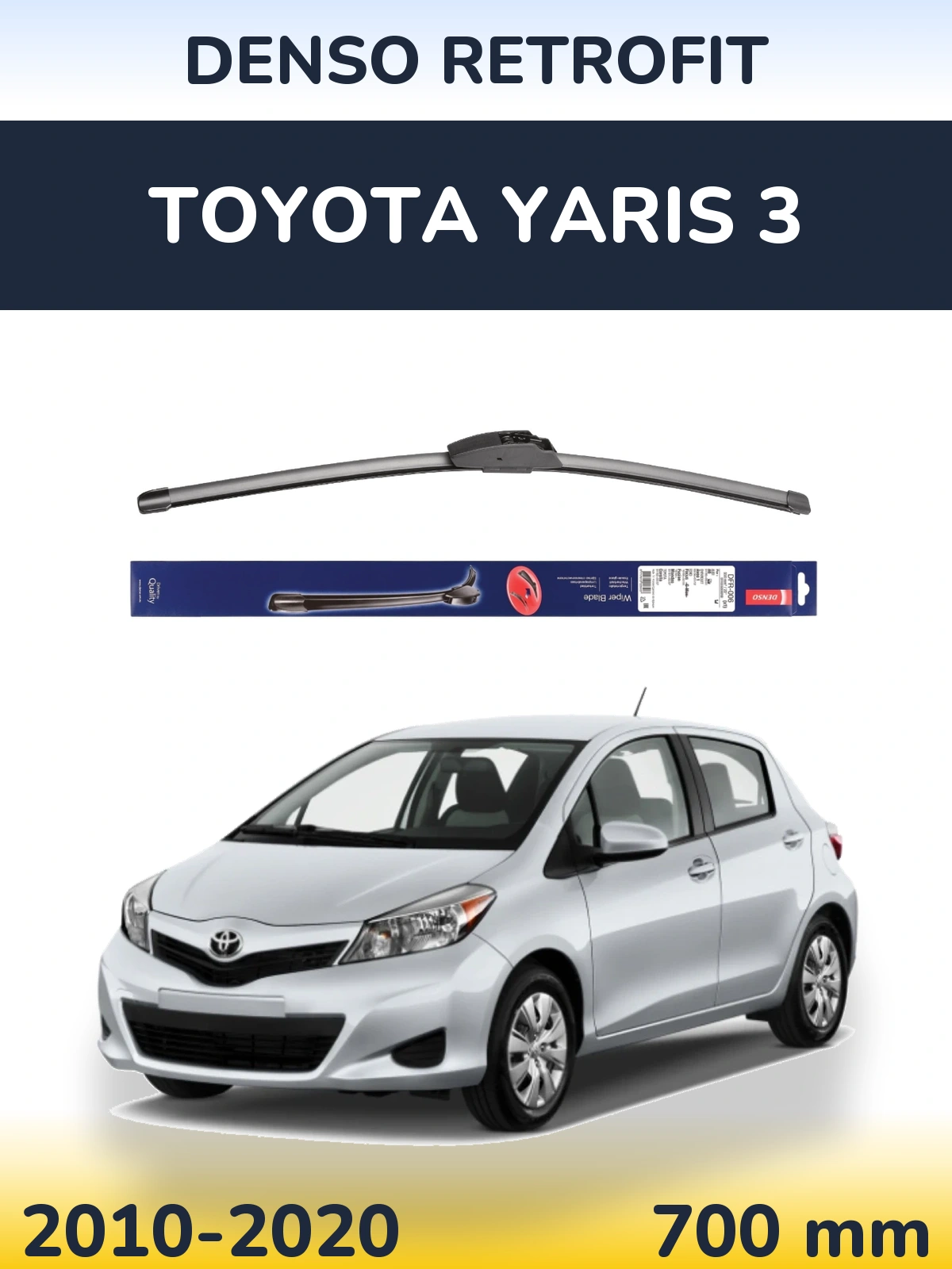 Передний дворник Denso Retrofit 700 мм для Toyota Yaris 3 2010-2020