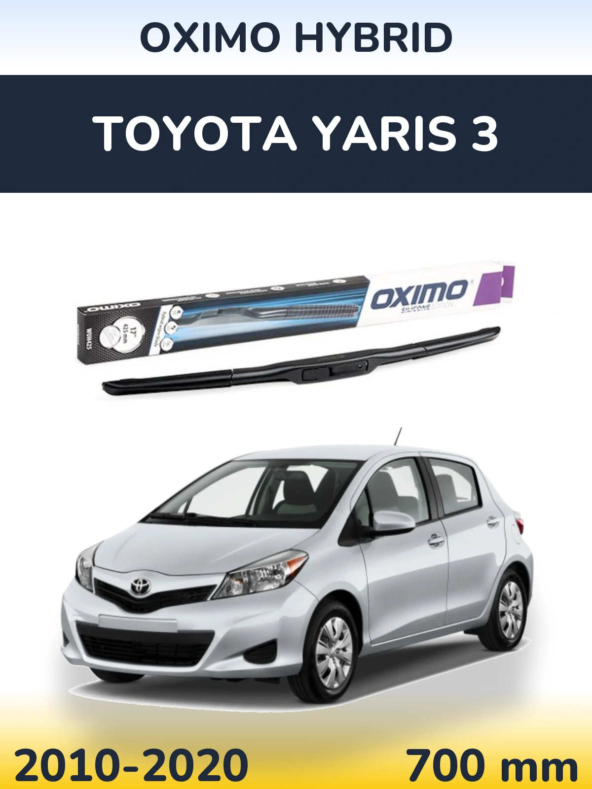 Przednia wycieraczka Oximo Hybrid 700 mm do Toyota Yaris 3 2010-2020