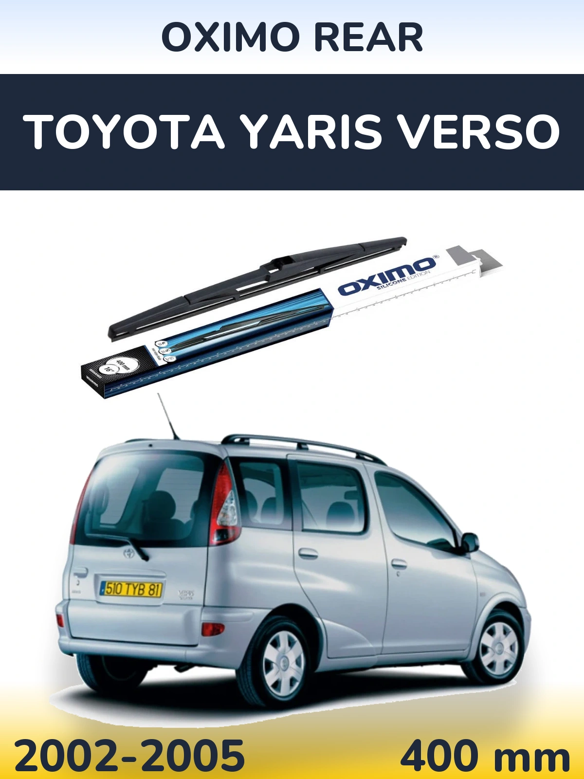 Задний дворник Oximo Rear 400 мм для Toyota Yaris Verso 2002-2005