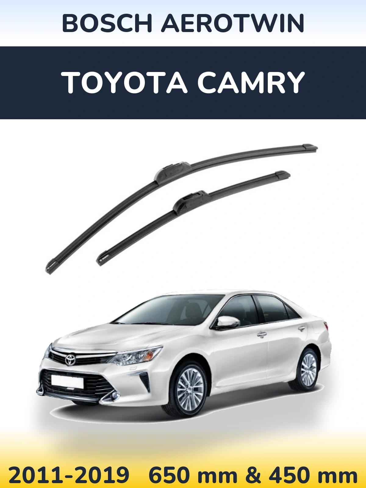 Komplet przednich wycieraczek BOSCH AeroTwin 650 & 450 mm do Toyota Camry 2011-2019