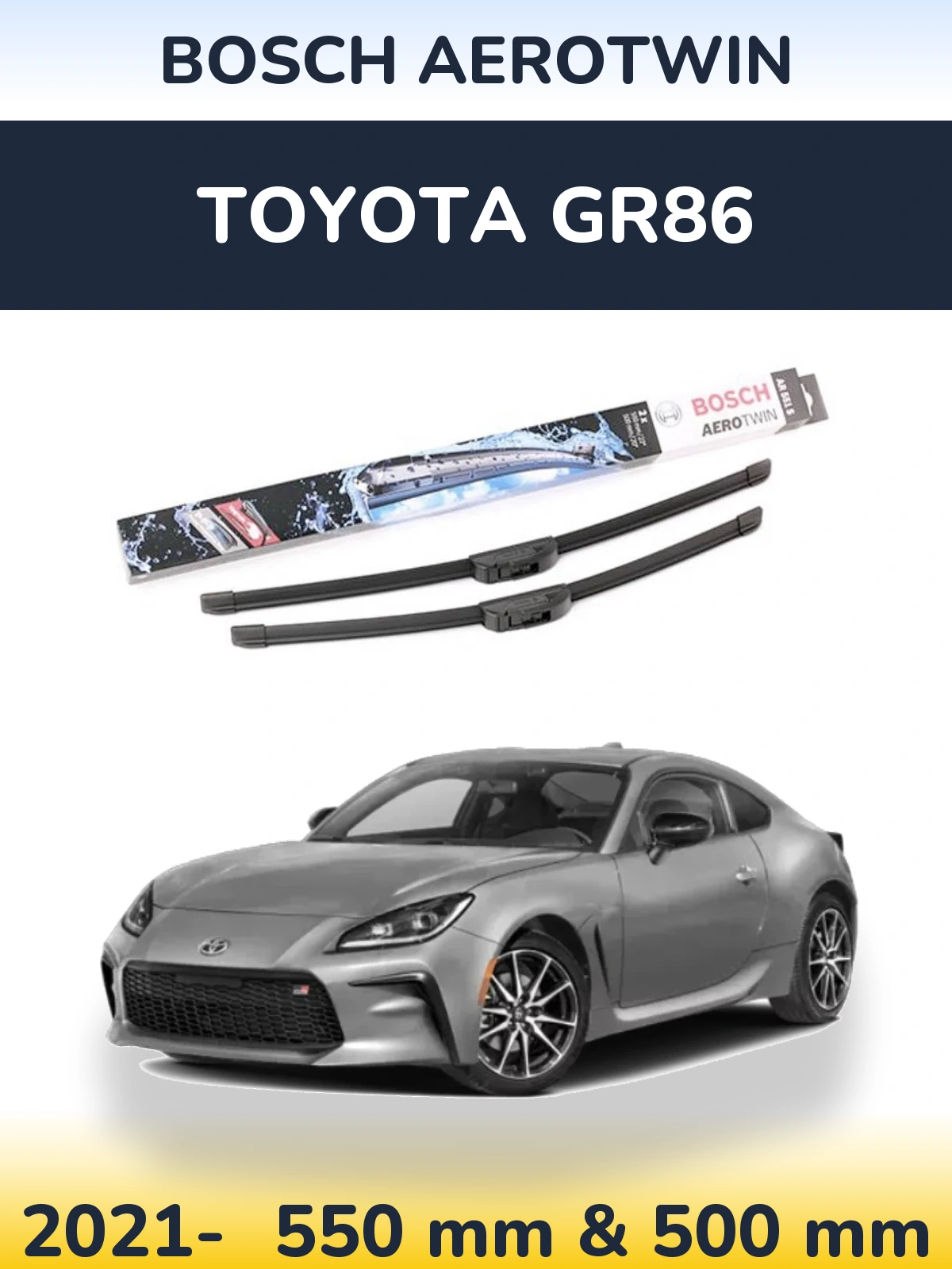 Komplet przednich wycieraczek BOSCH AeroTwin 550 & 500 mm do Toyota GR86 2021-2026