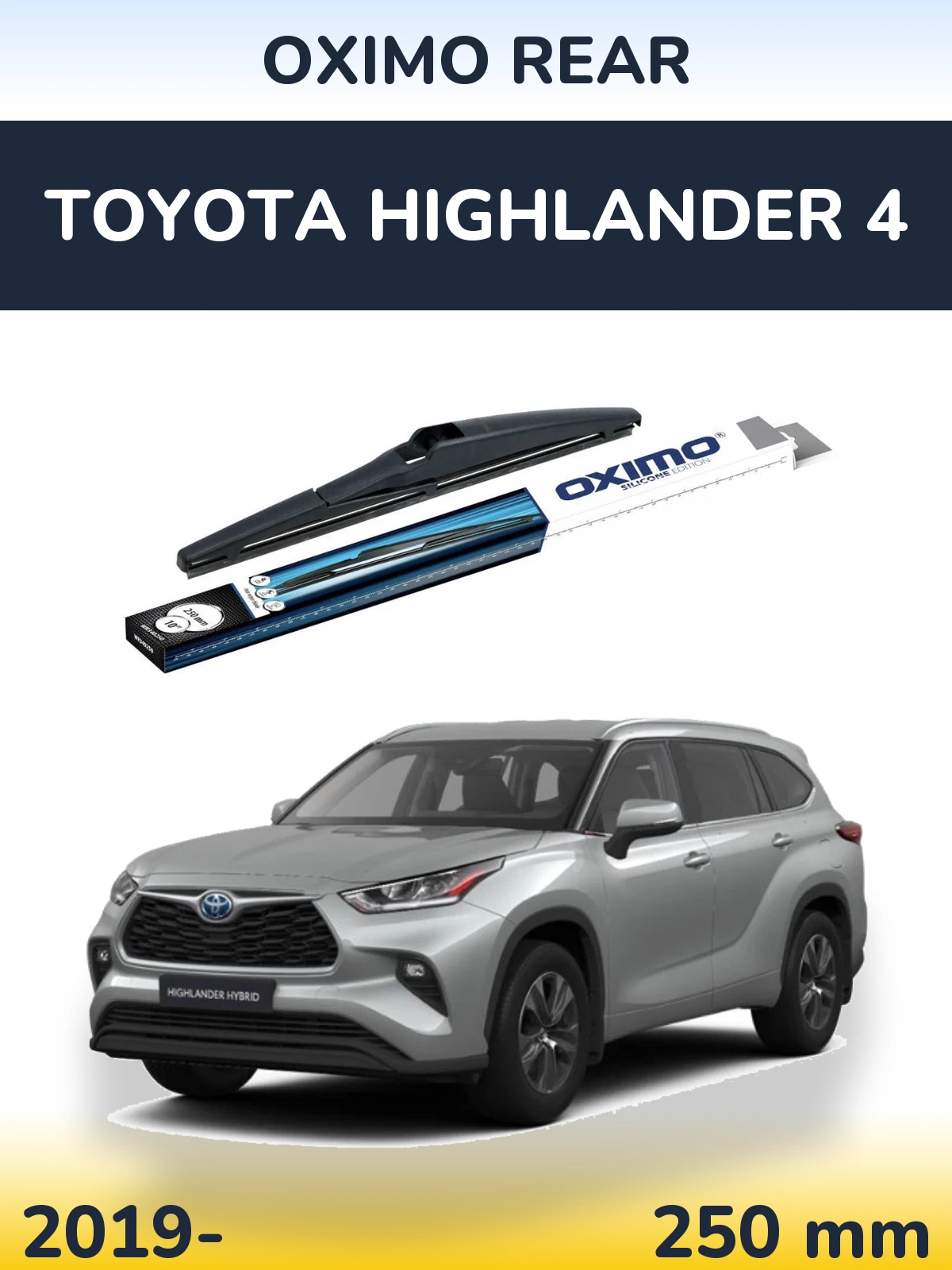 Rear wiper blade Oximo Rear 250 mm for Toyota Highlander 4 2019-2026