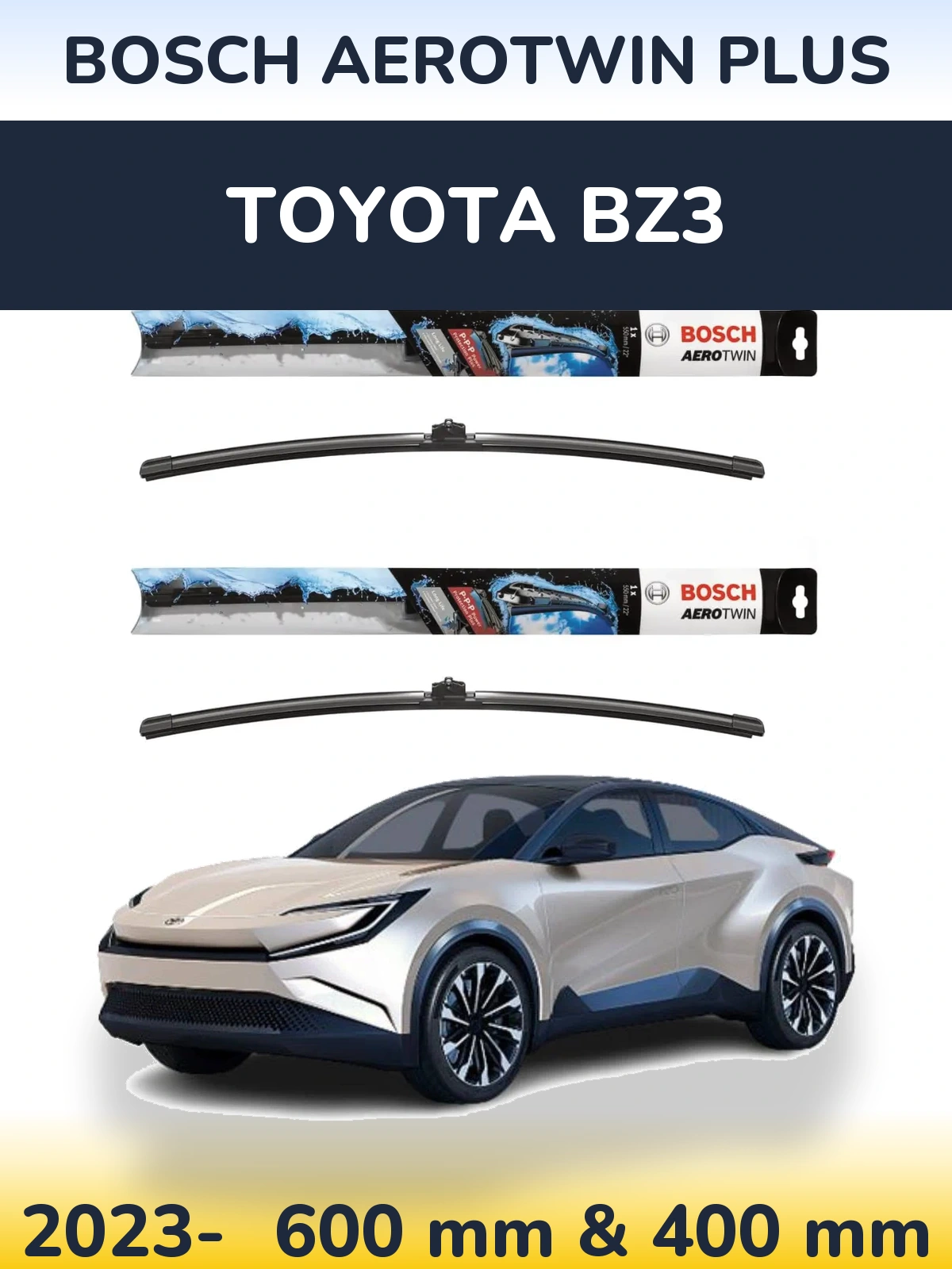 Комплект передних дворников BOSCH AeroTwin Plus 600 & 400 мм для Toyota bZ3 2023-2026