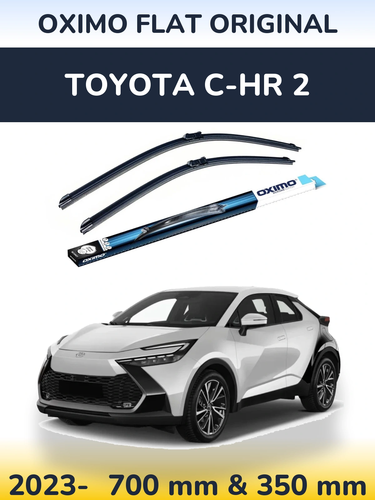 Комплект передних дворников Oximo Flat Original 700 & 350 мм для Toyota C-HR 2 2023-2026
