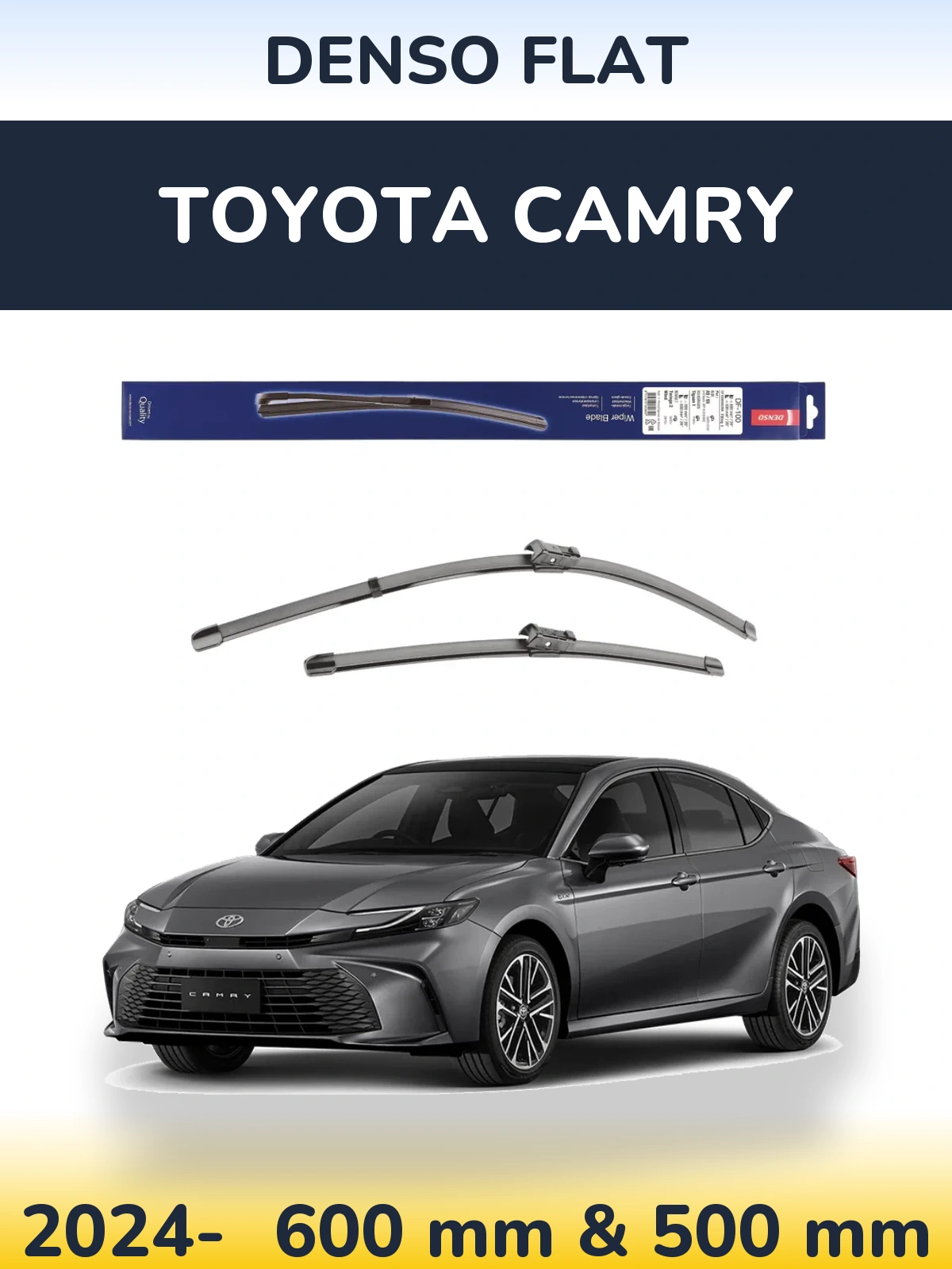 Комплект передних дворников Denso Flat 600 & 500 мм для Toyota Camry 2024-2026