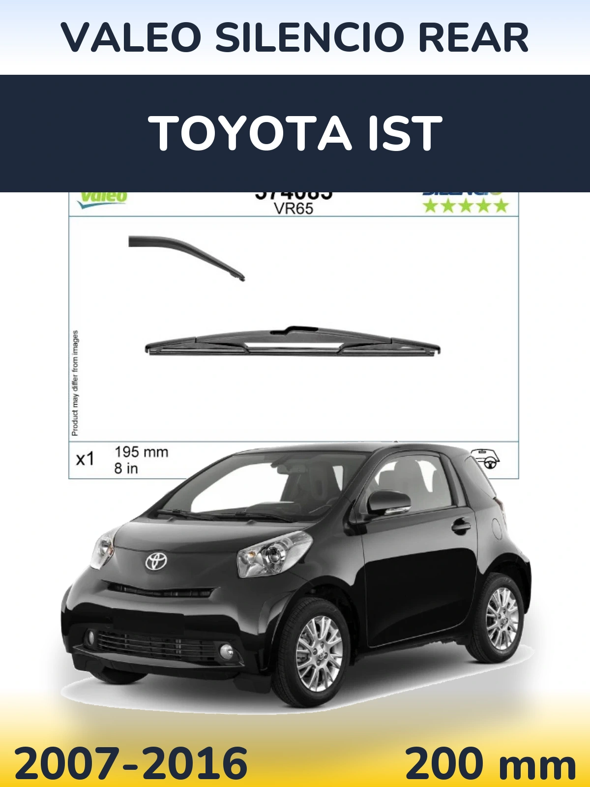 Задний дворник Valeo Silencio Rear 195 мм для Toyota Ist 2007-2016