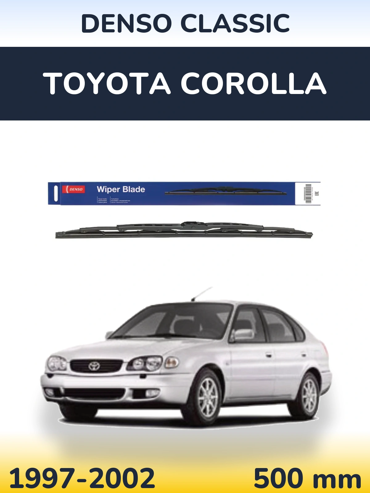 Rear wiper blade Denso Classic 500 mm for Toyota Corolla 1997-2002