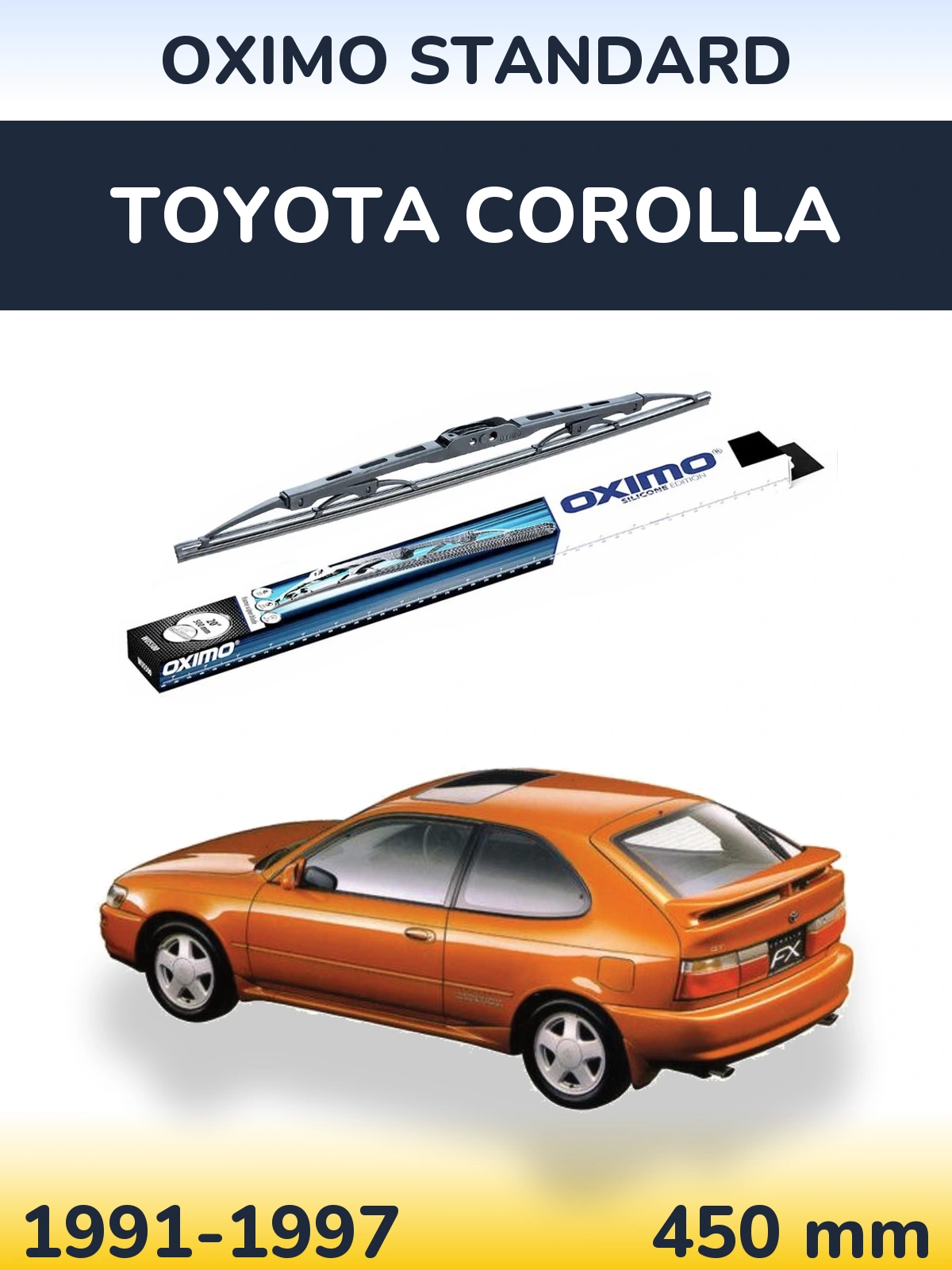 Задний дворник Oximo Standard 450 мм для Toyota Corolla 1991-1997