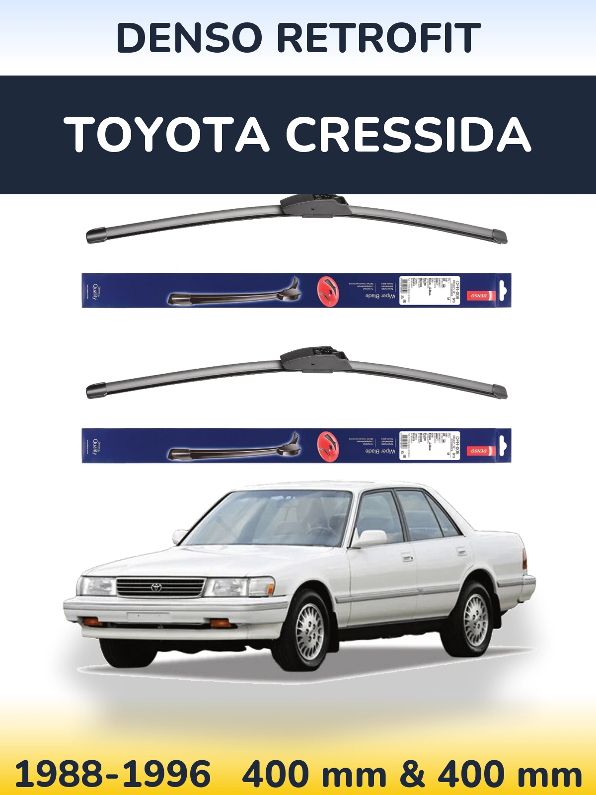 Комплект передних дворников Denso Retrofit 400 & 400 мм для Toyota Cressida 1988-1996