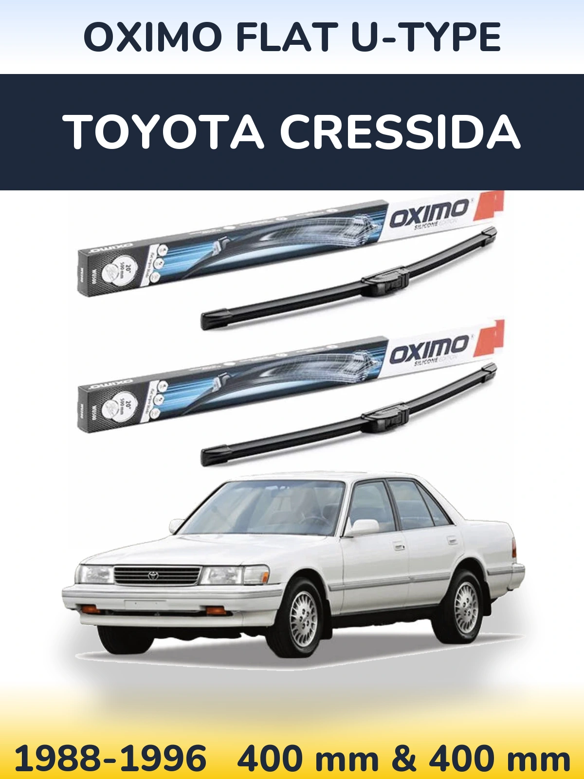 Komplet przednich wycieraczek Oximo Flat U-type 400 & 400 mm do Toyota Cressida 1988-1996