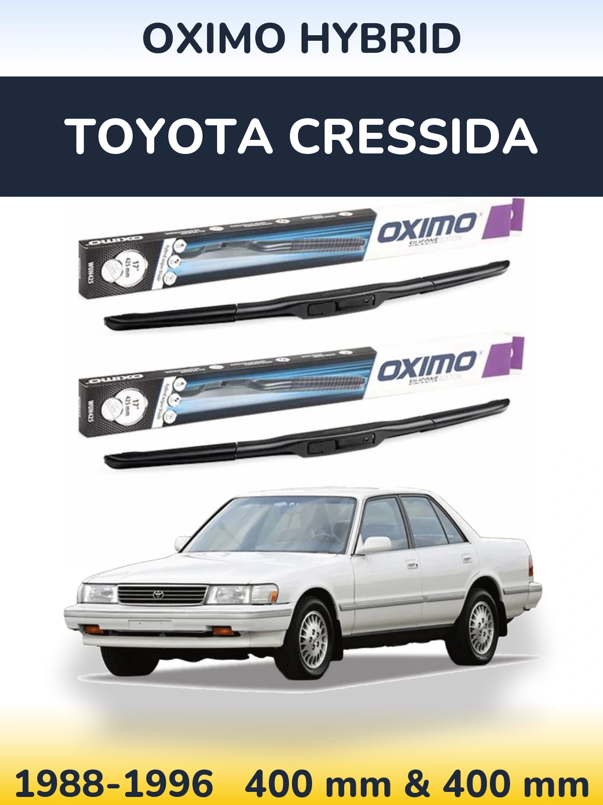 Komplet przednich wycieraczek Oximo Hybrid 400 & 400 mm do Toyota Cressida 1988-1996