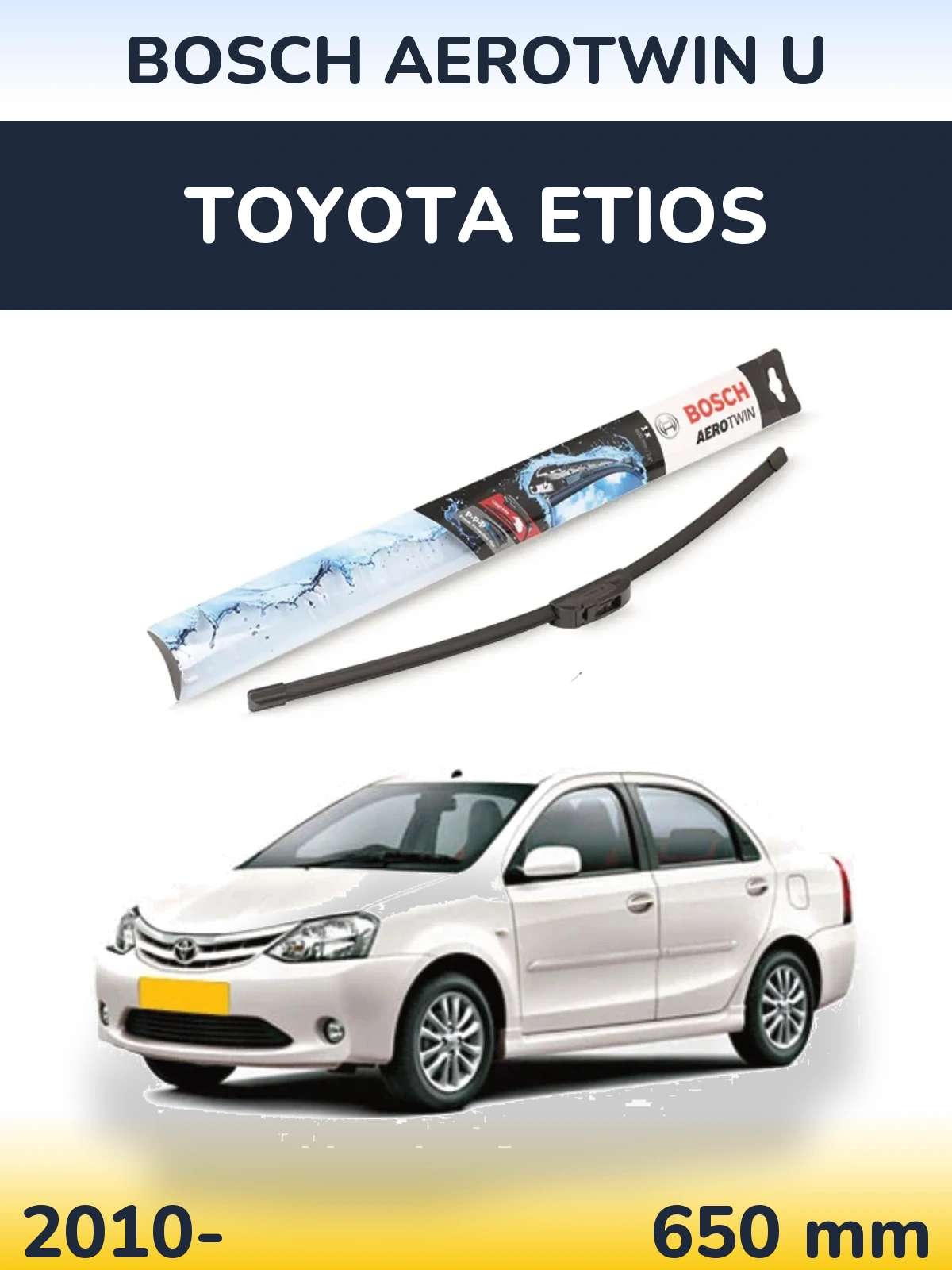 Przednia wycieraczka BOSCH AeroTwin U 650 mm do Toyota Etios 2010-2026