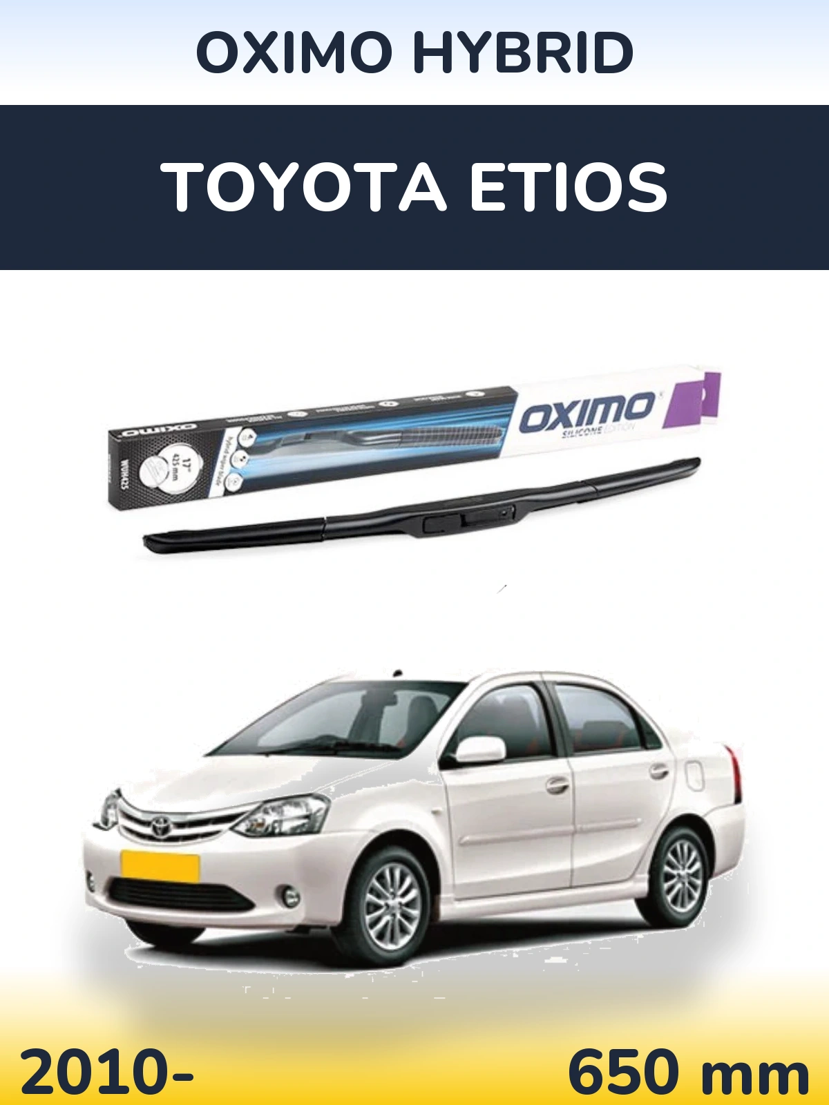Przednia wycieraczka Oximo Hybrid 650 mm do Toyota Etios 2010-2026