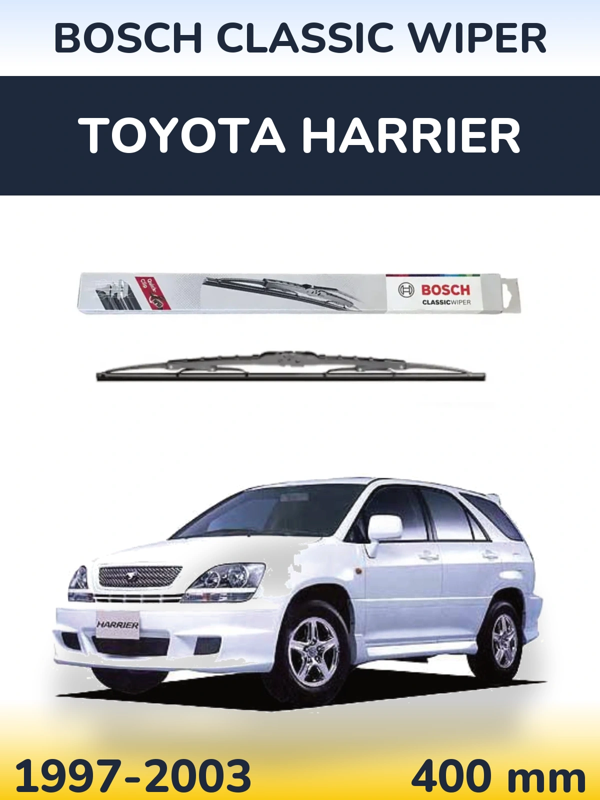 Rear wiper blade BOSCH Classic Wiper 400 mm for Toyota Harrier 1997-2003