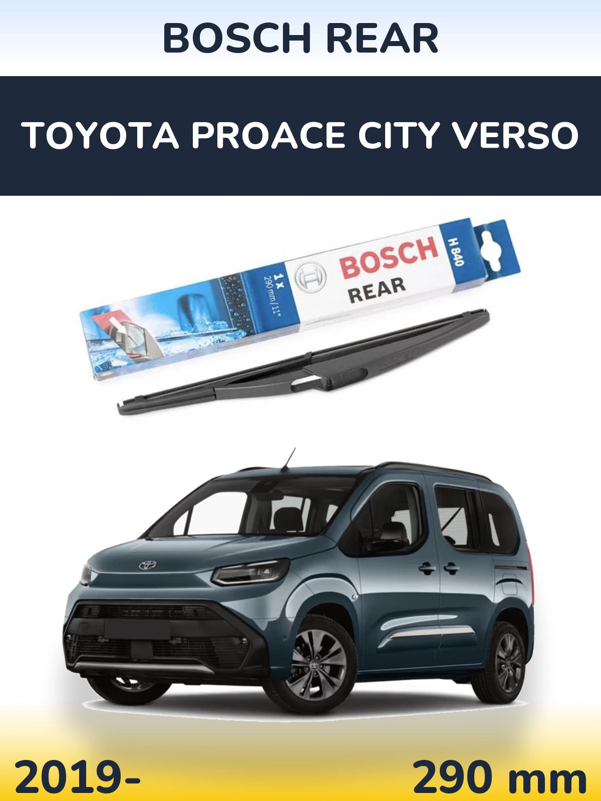 Tylna wycieraczka BOSCH Rear 290 mm do Toyota ProAce City Verso 2019-2026